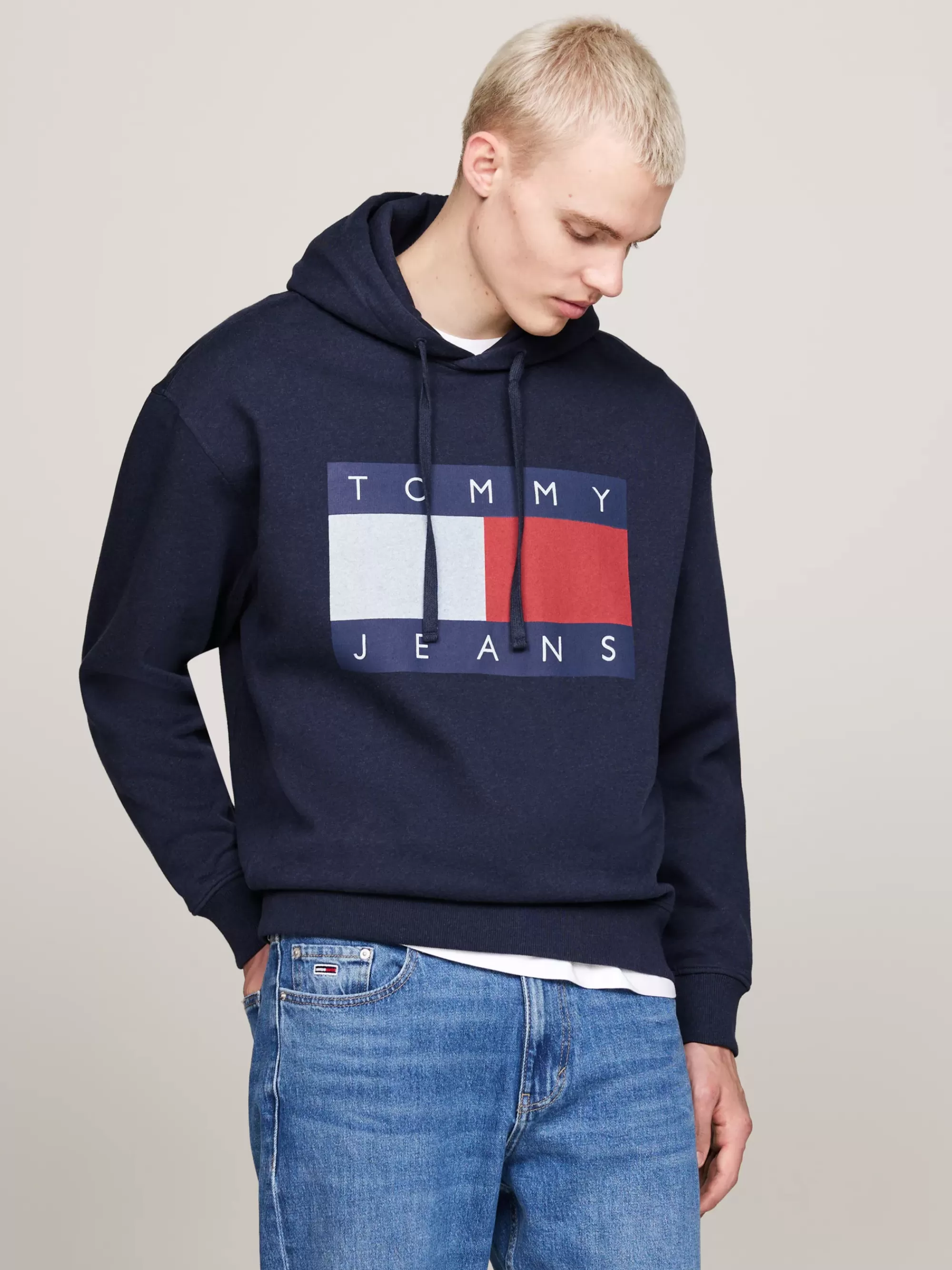 Sweatshirts & Hoodies*Tommy Hilfiger Gemêleerde Relaxed Hoodie Met Vlag DARK NIGHT NAVY MELANGE