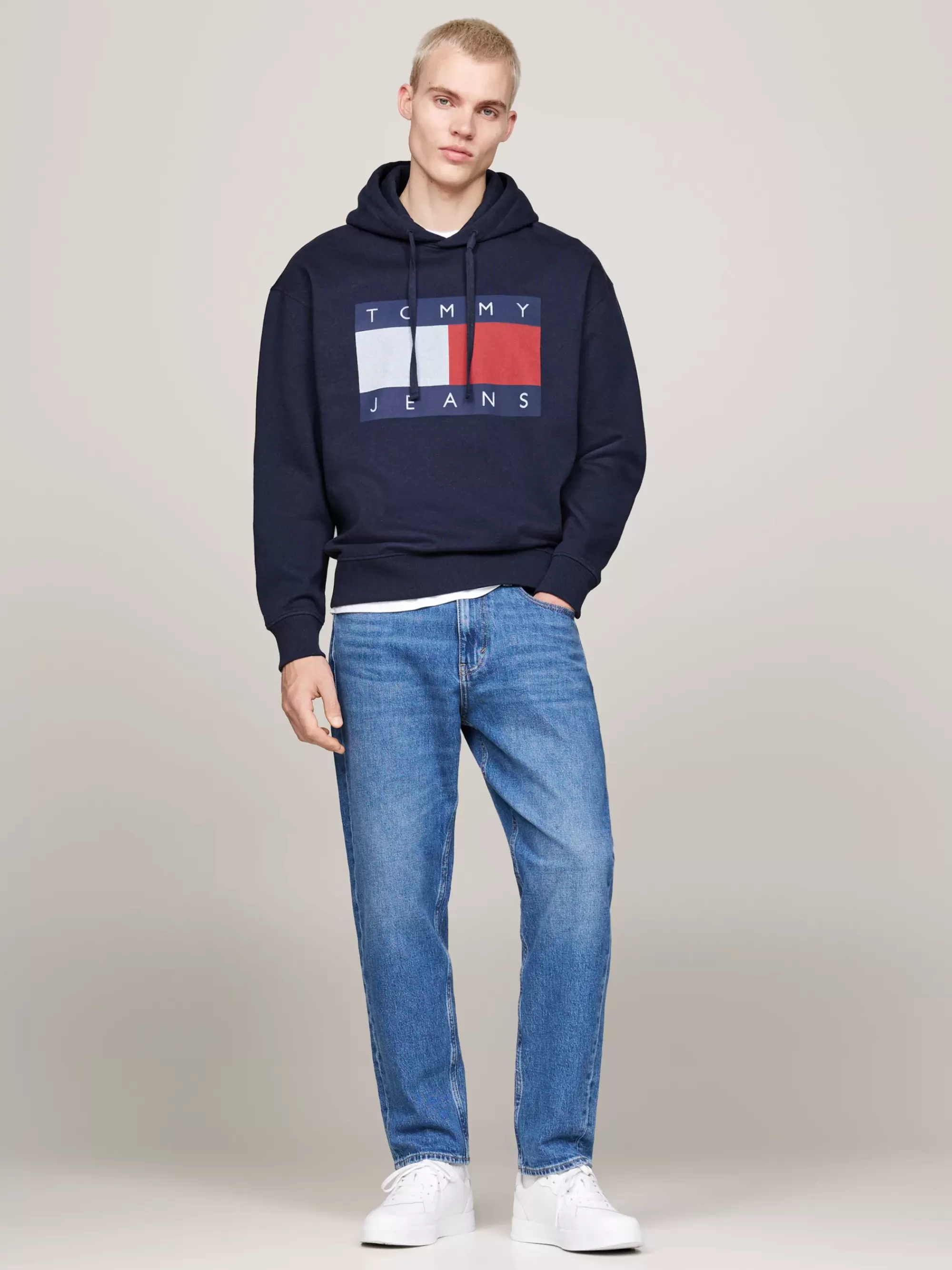 Sweatshirts & Hoodies*Tommy Hilfiger Gemêleerde Relaxed Hoodie Met Vlag DARK NIGHT NAVY MELANGE