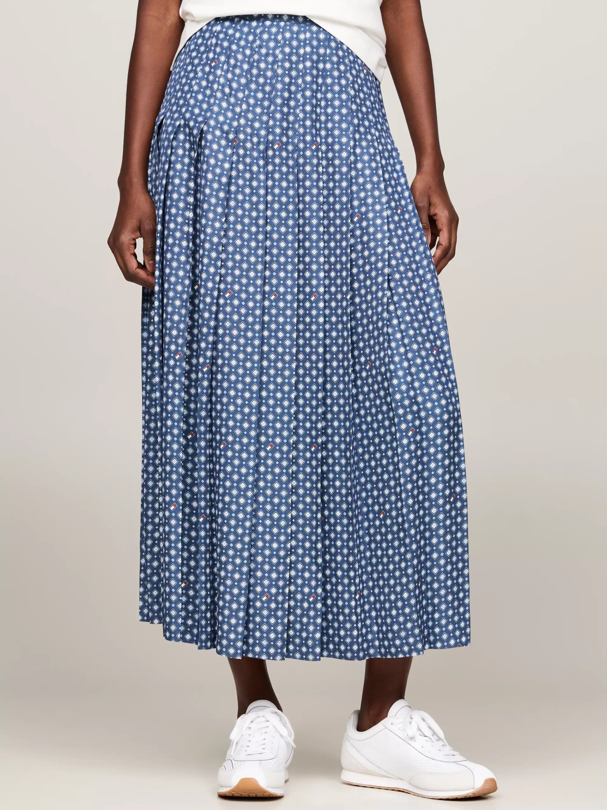 Rokken*Tommy Hilfiger Geplooide Midi-rok Met Foulard-vlagprint HERITAGE FOULARD/ FOSSIL BLUE