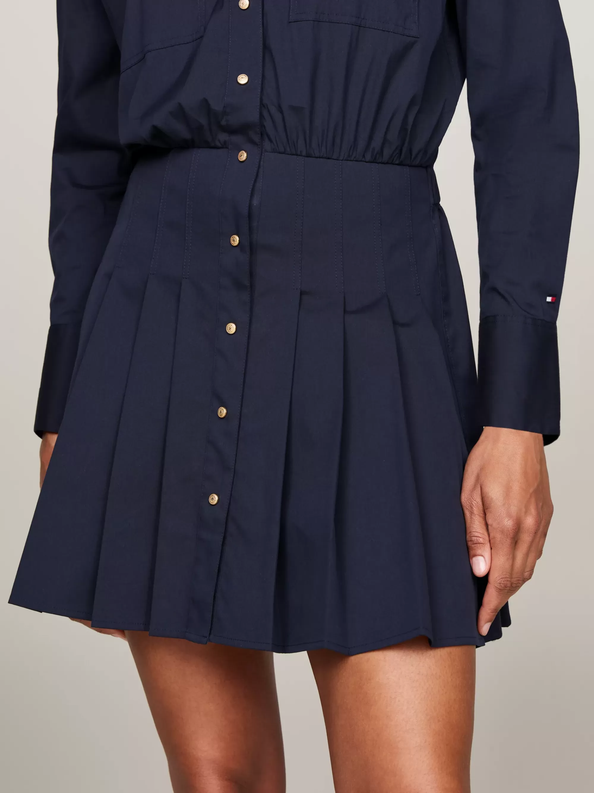 Jurken*Tommy Hilfiger Geplooide Mini-overhemdjurk DESERT SKY