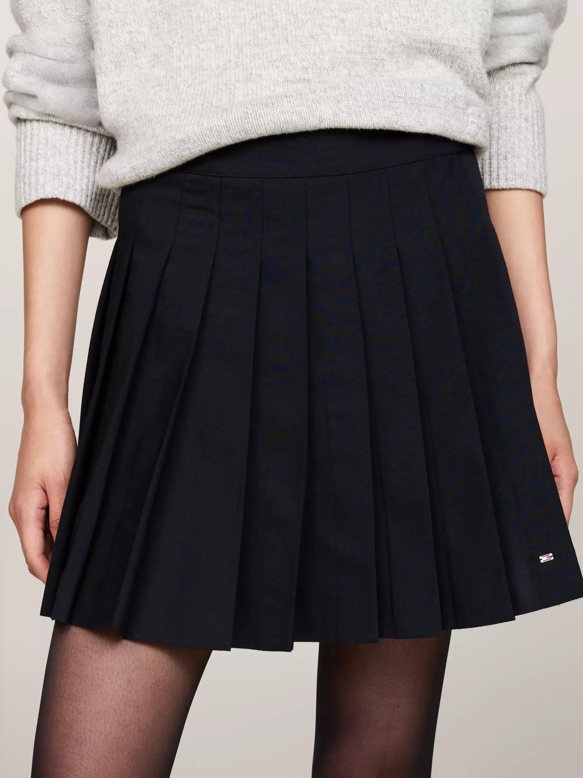 Rokken*Tommy Hilfiger Geplooide Minirok Van Wolmix DESERT SKY