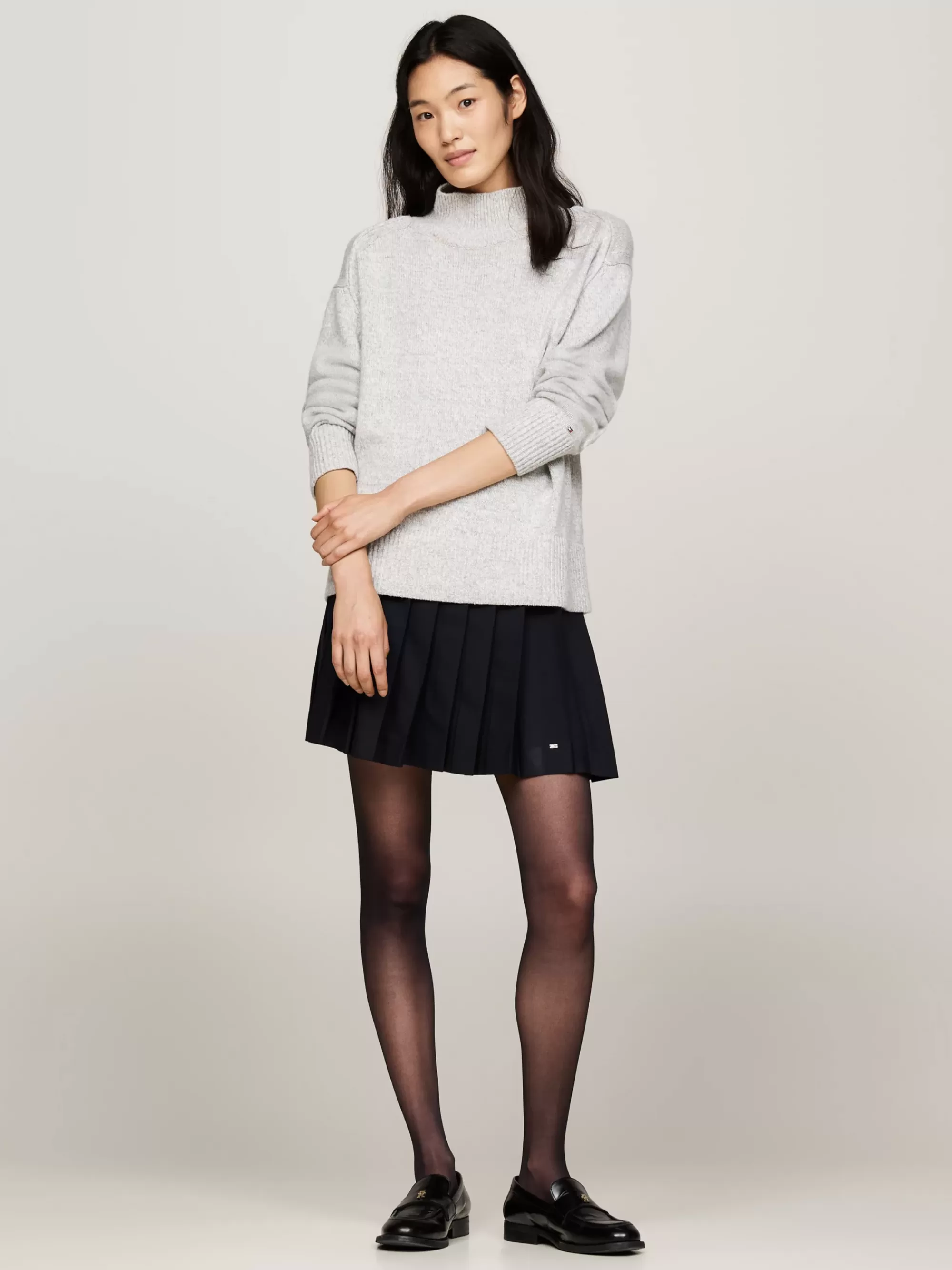 Rokken*Tommy Hilfiger Geplooide Minirok Van Wolmix DESERT SKY