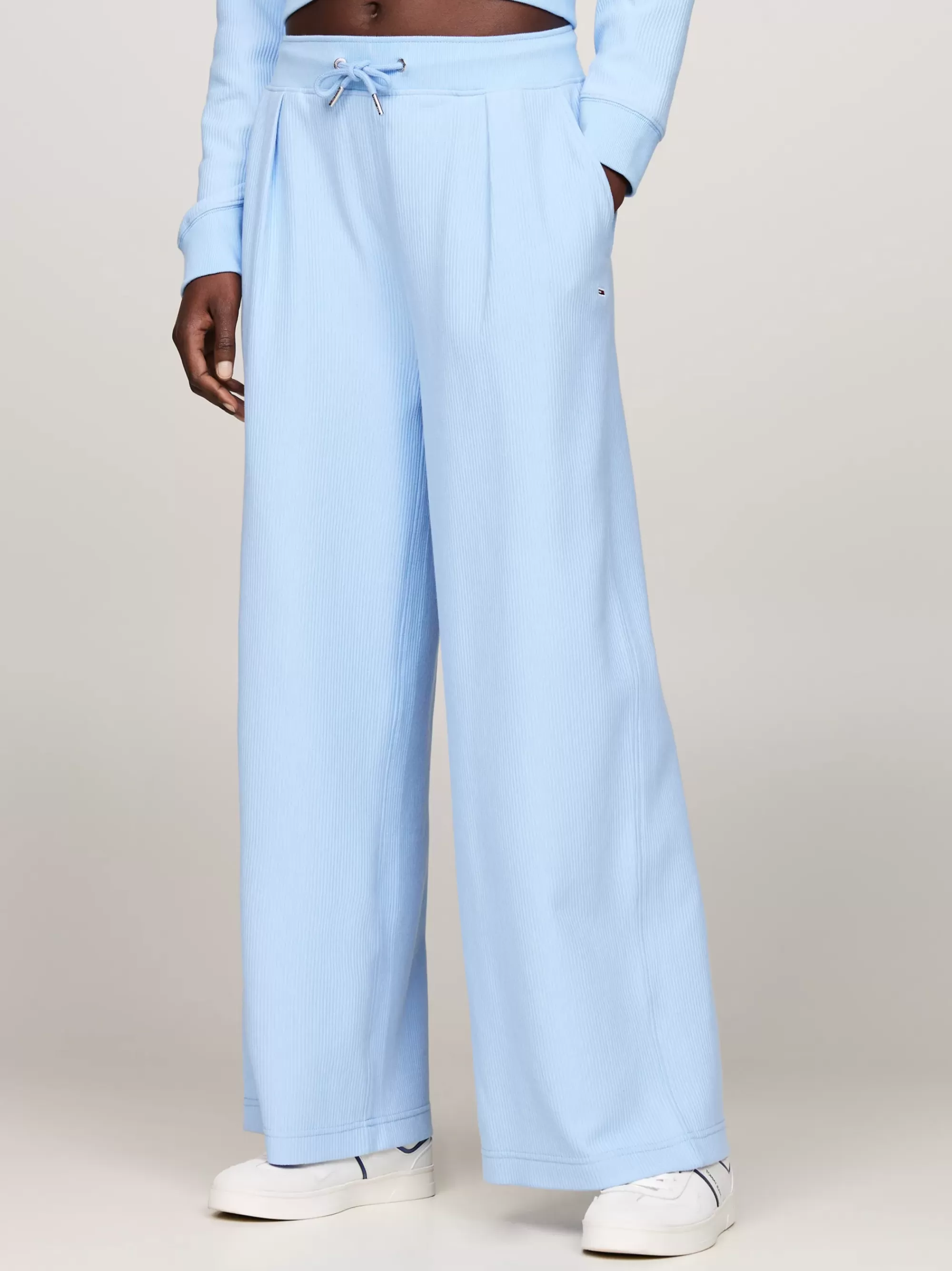 Broeken*Tommy Hilfiger Geribde Ottoman Jogger Met Wijde Fit VESSEL BLUE