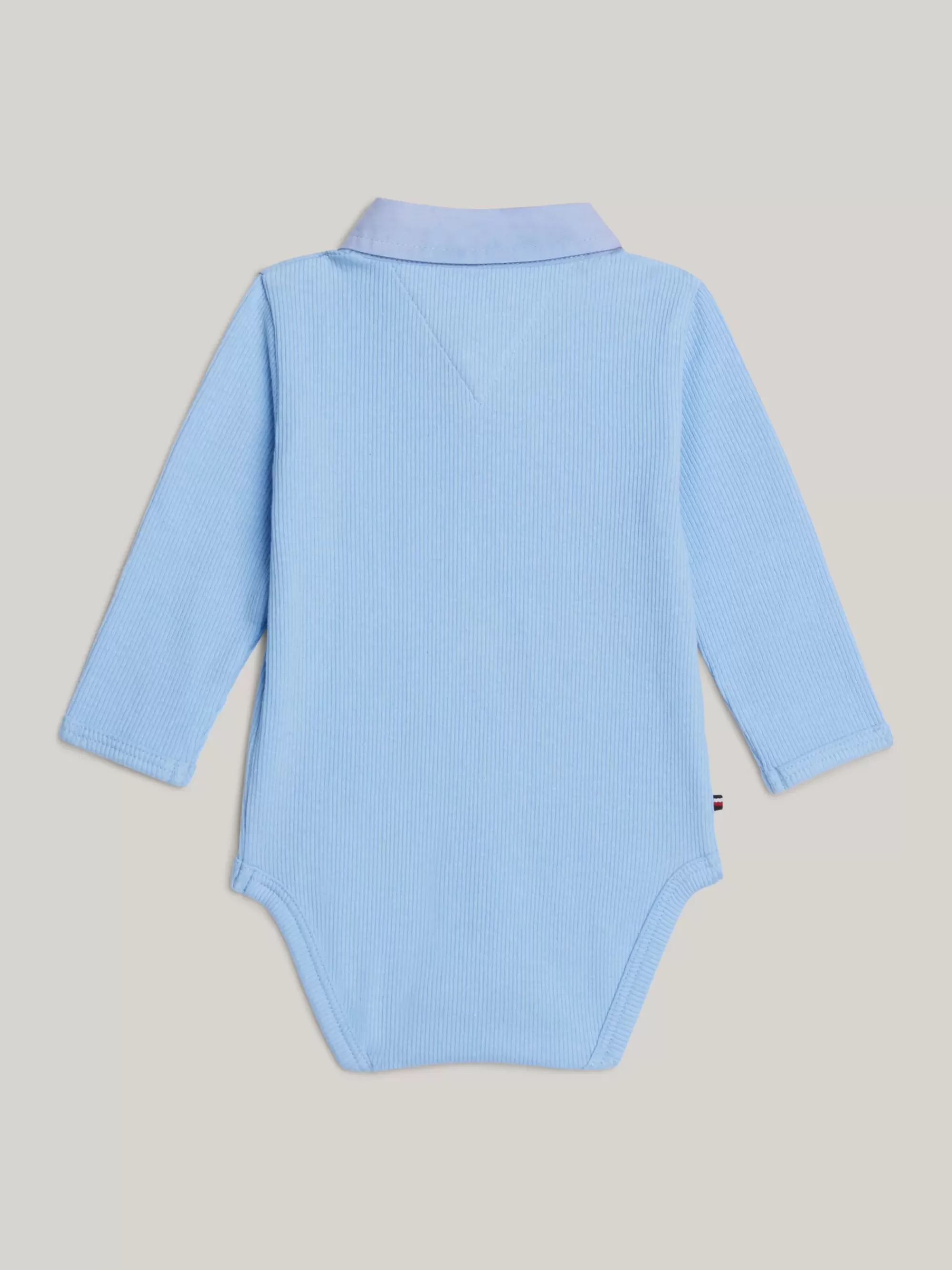 Meisjes | Jongens*Tommy Hilfiger Geribde Romper Met Kraag En Lange Mouwen VESSEL BLUE