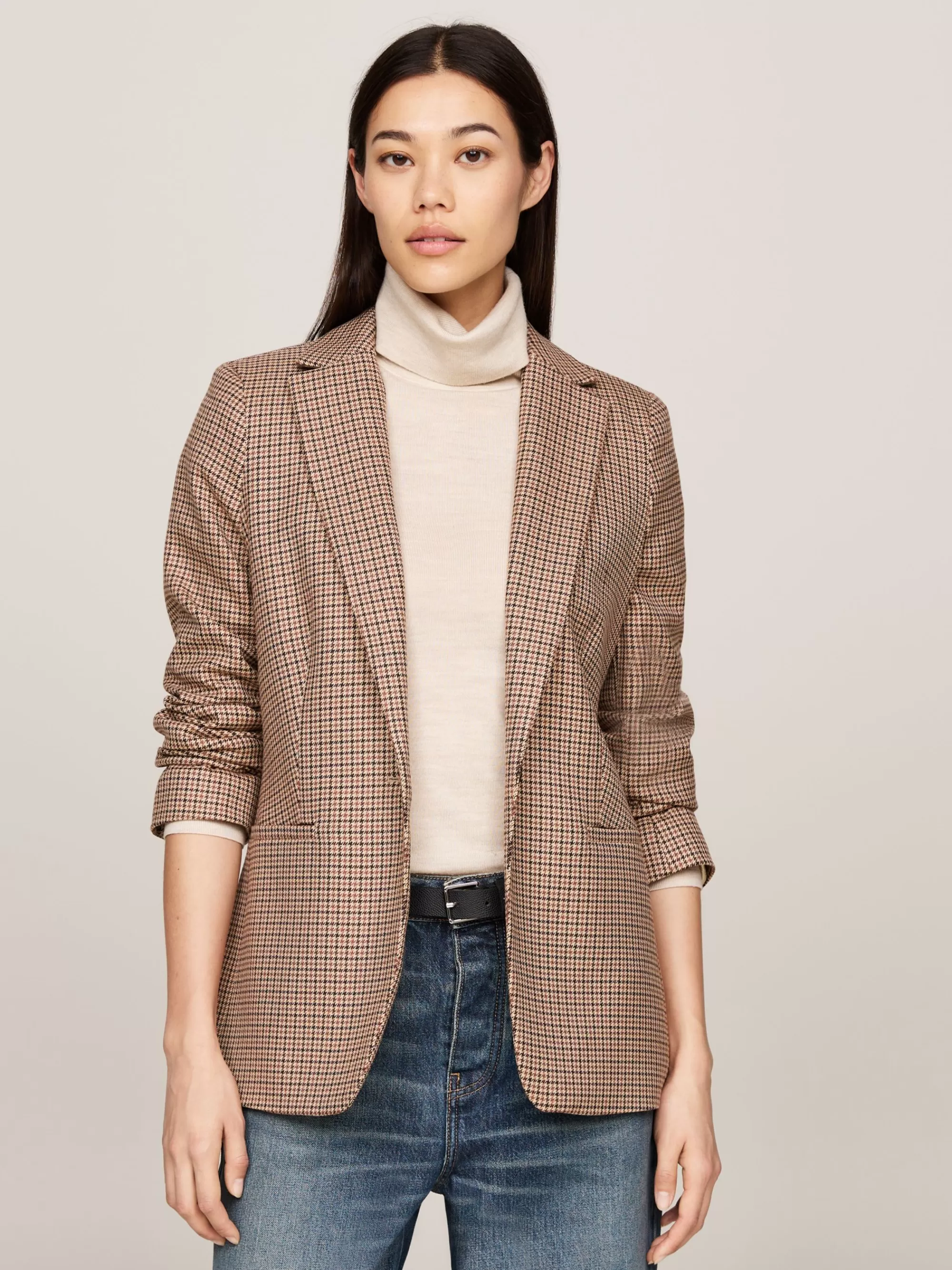 Blazers*Tommy Hilfiger Geruite Single-breasted Blazer BROWN HOUNDSTOOTH