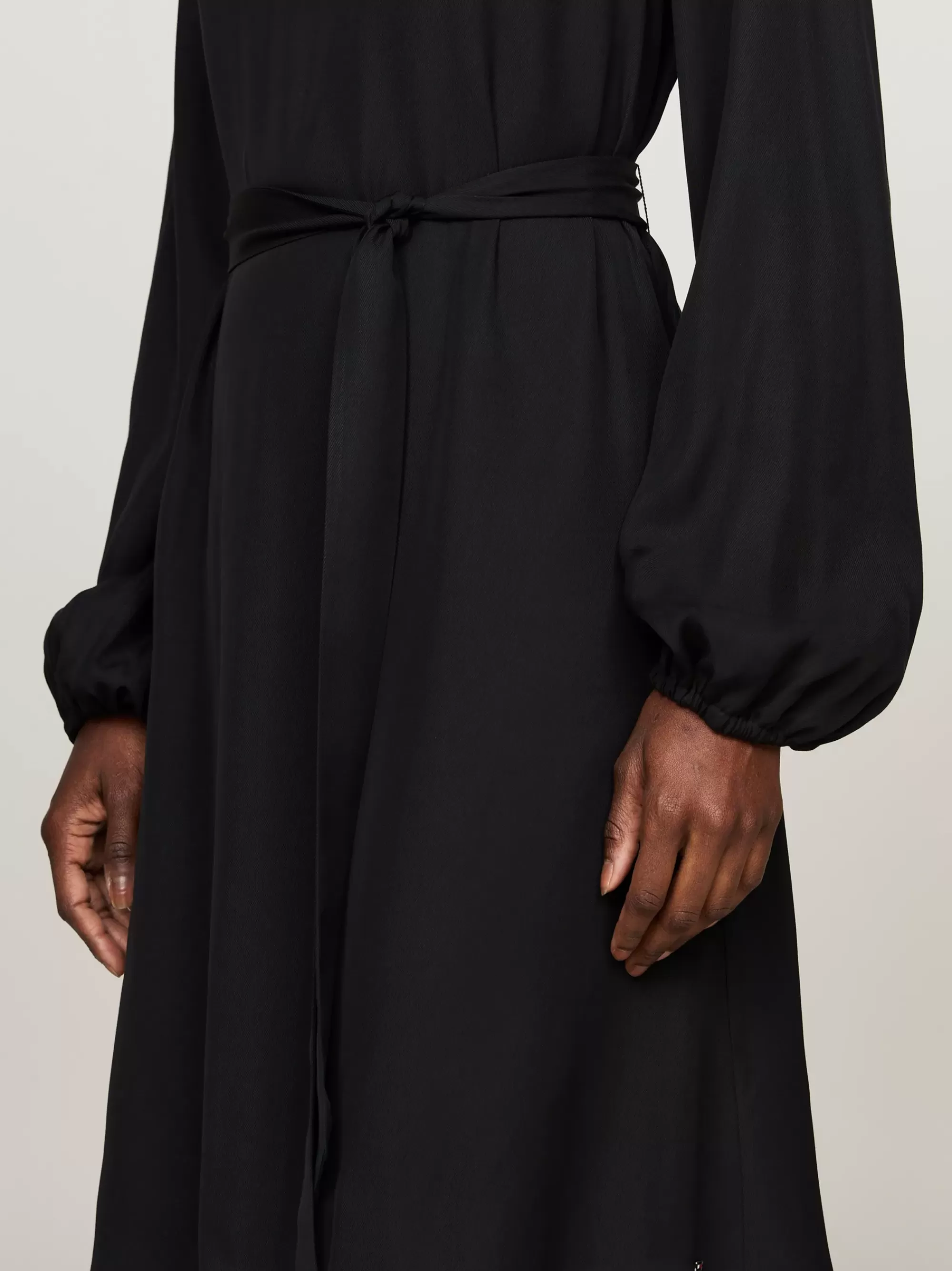 Jurken*Tommy Hilfiger Gesmokte Fit And Flare Mini-jurk BLACK