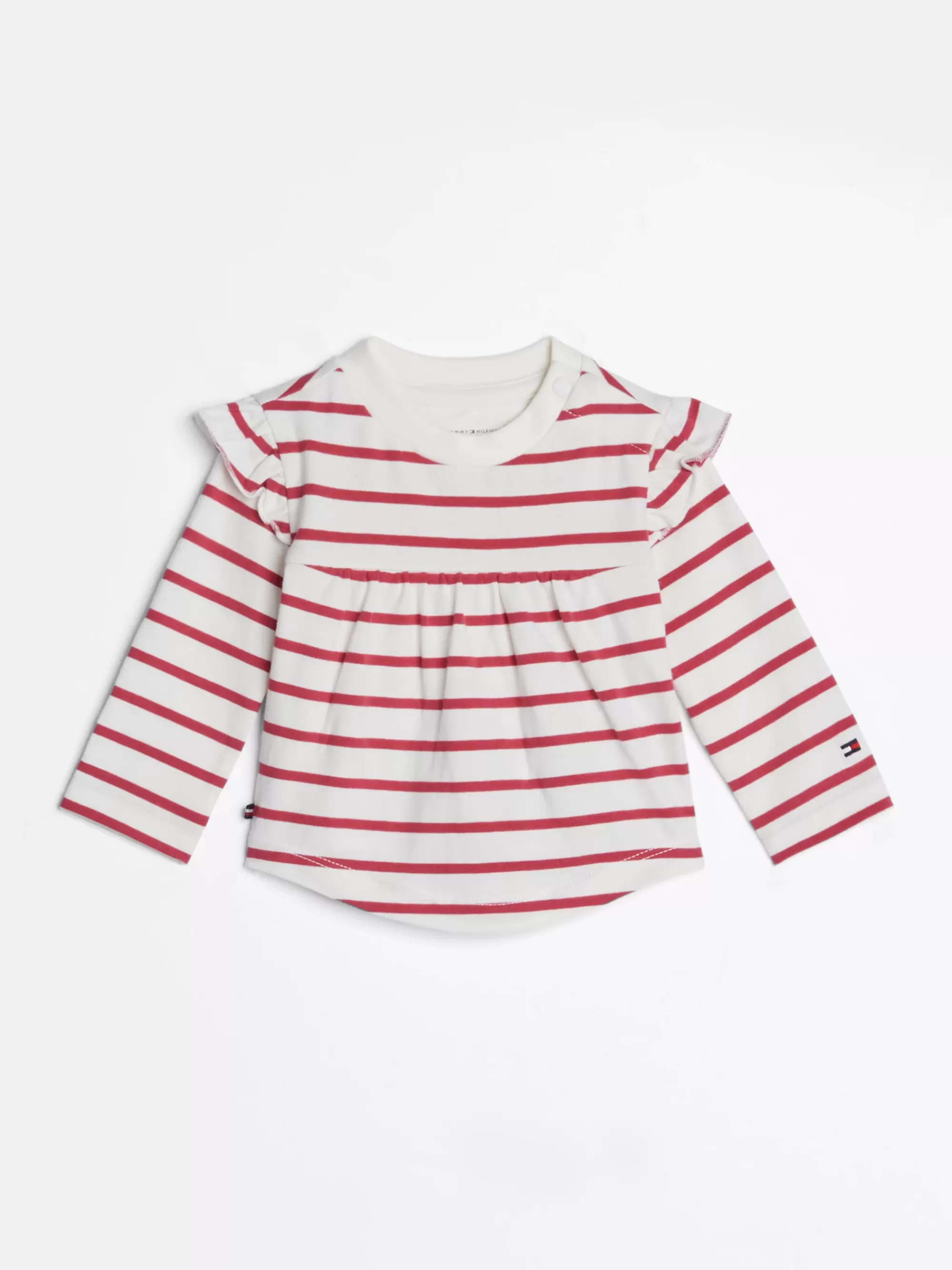 Meisjes | Jongens*Tommy Hilfiger Gestreept Longsleeve T-shirt Met Ruches HERITAGE PINK STRIPE