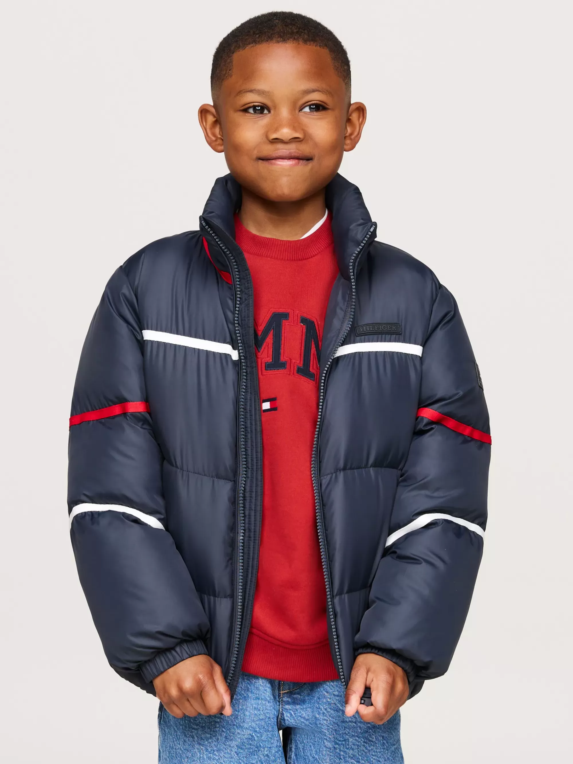 Jassen & Jacks | Jassen*Tommy Hilfiger Gestreept Relaxed Fit Gewatteerd Jack DESERT SKY