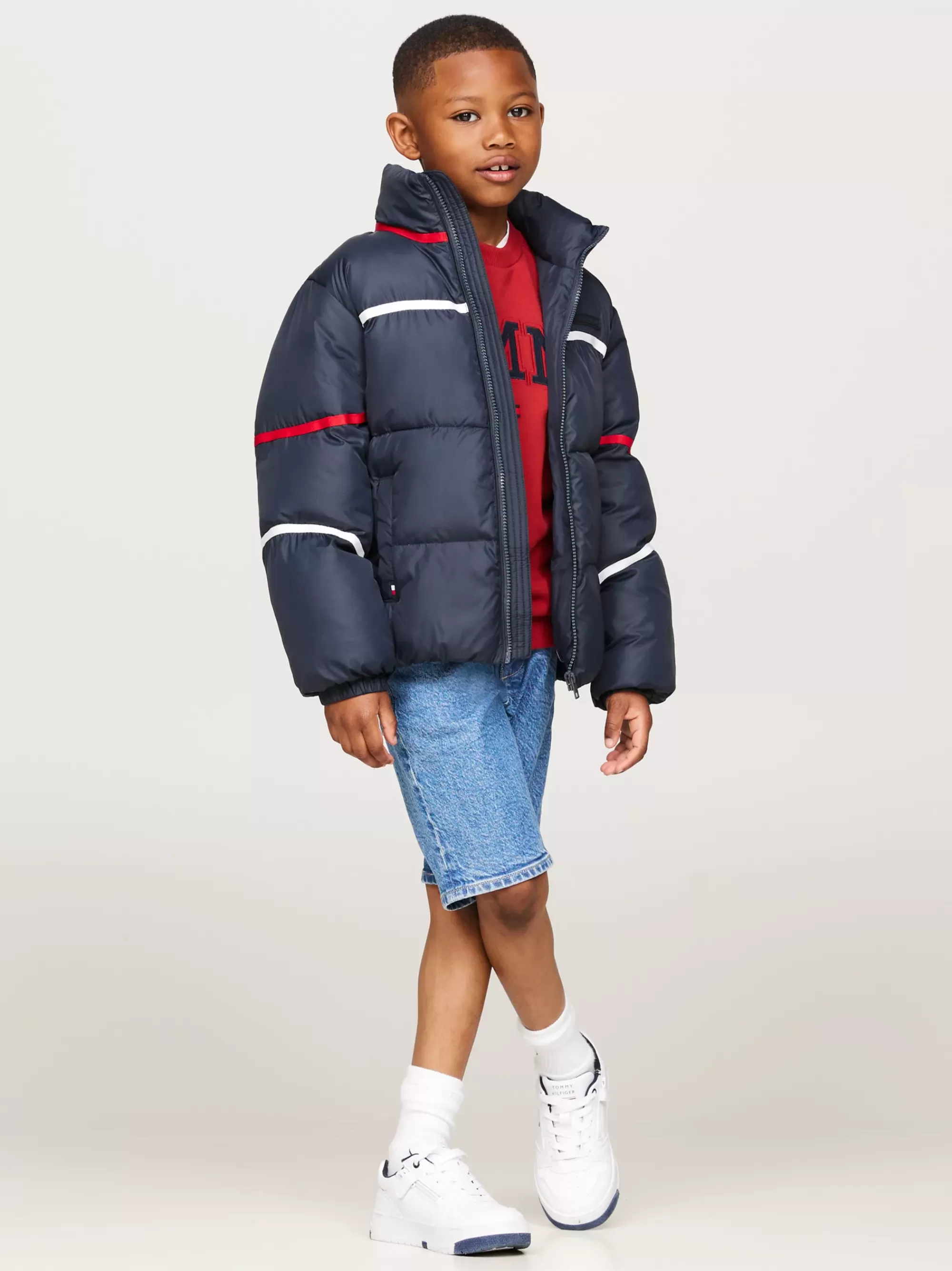 Jassen & Jacks | Jassen*Tommy Hilfiger Gestreept Relaxed Fit Gewatteerd Jack DESERT SKY