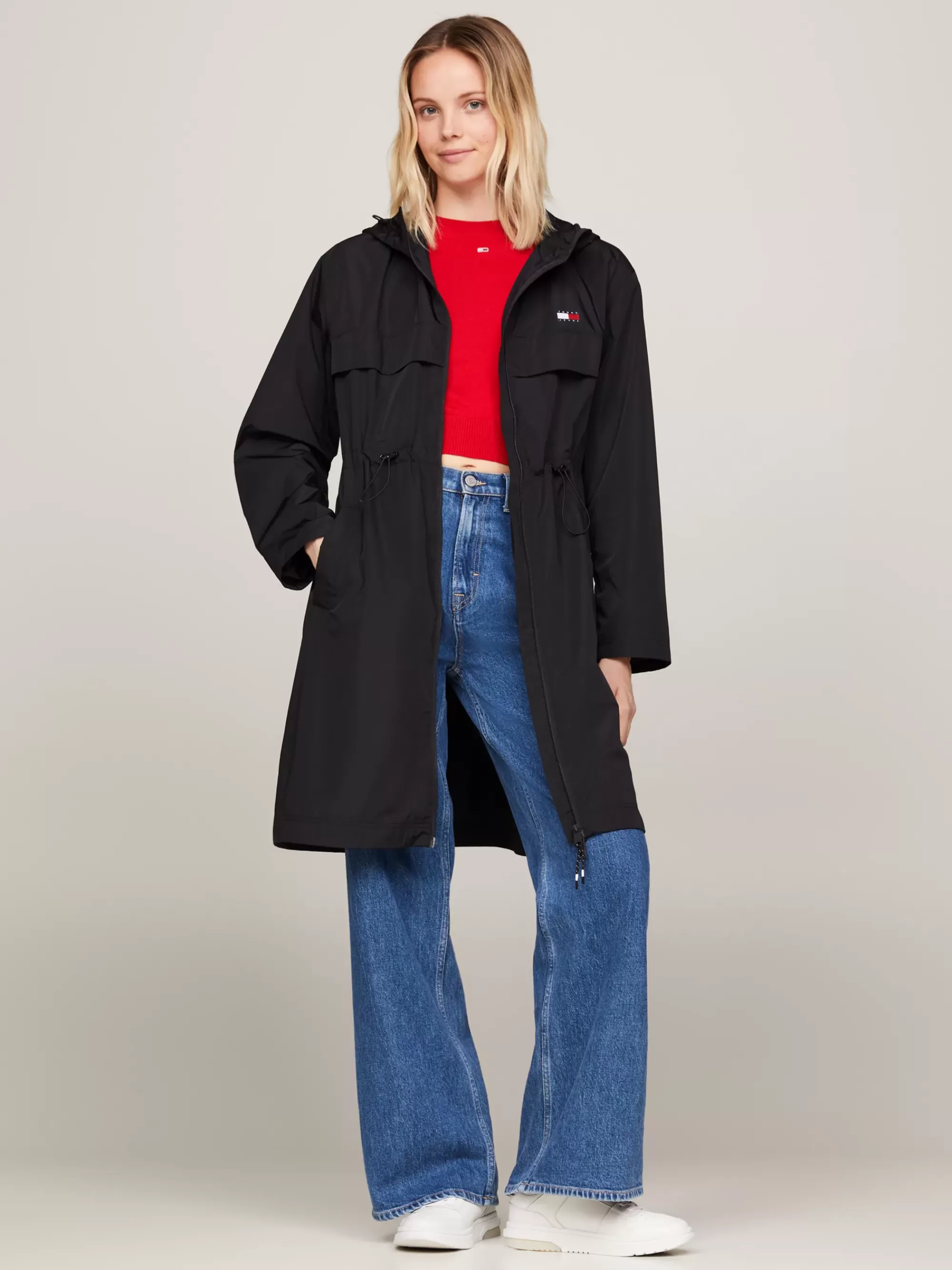 Curve Mode & Inclusieve Maten | Jassen & Jacks*Tommy Hilfiger Getailleerde Chicago Windbreaker Met Capuchon BLACK