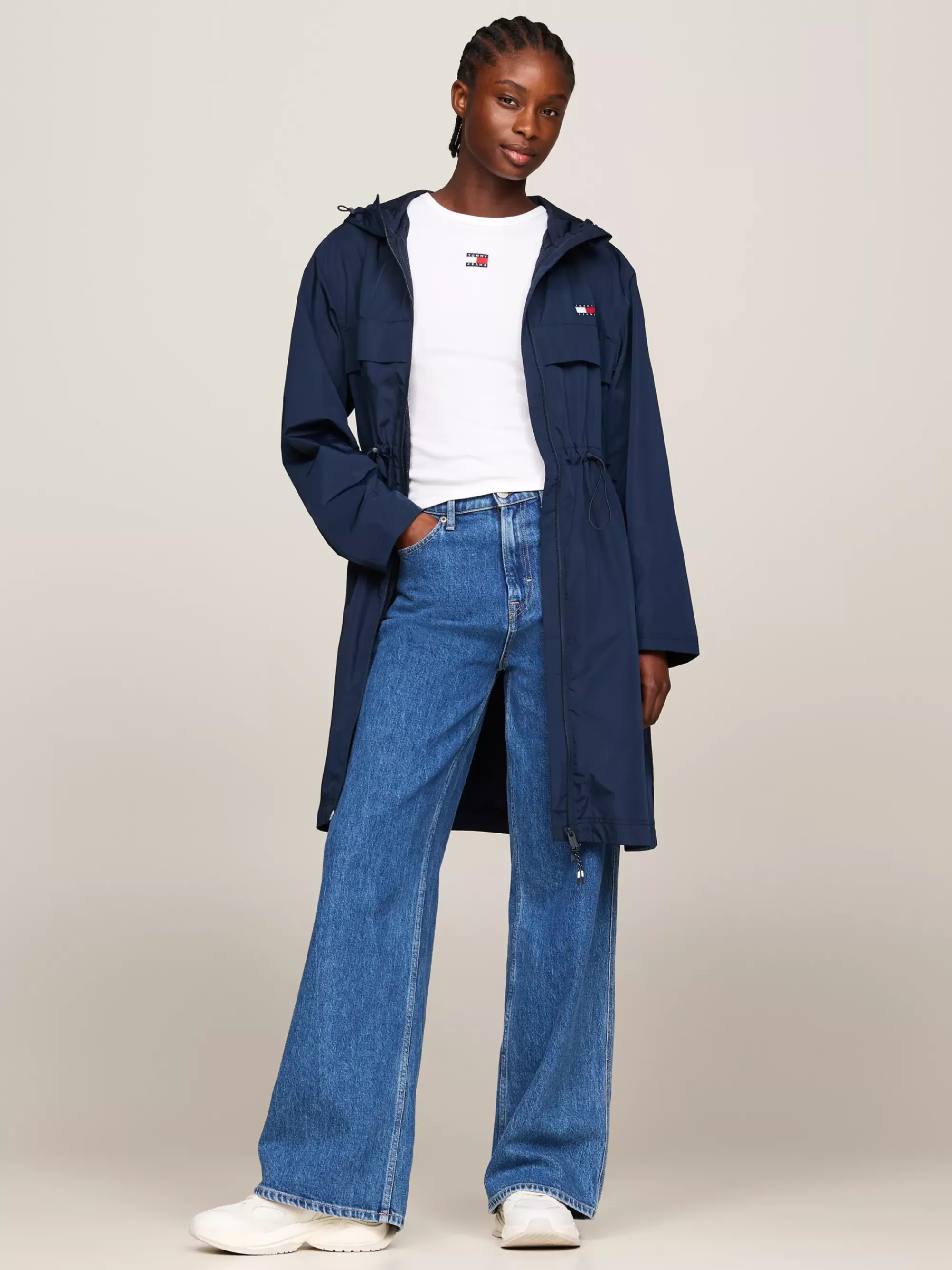 Curve Mode & Inclusieve Maten | Jassen & Jacks*Tommy Hilfiger Getailleerde Chicago Windbreaker Met Capuchon DARK NIGHT NAVY