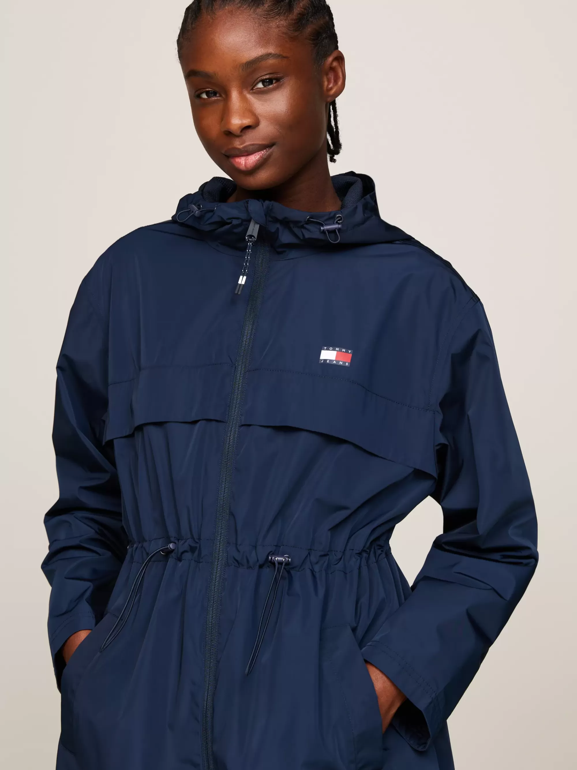 Curve Mode & Inclusieve Maten | Jassen & Jacks*Tommy Hilfiger Getailleerde Chicago Windbreaker Met Capuchon DARK NIGHT NAVY
