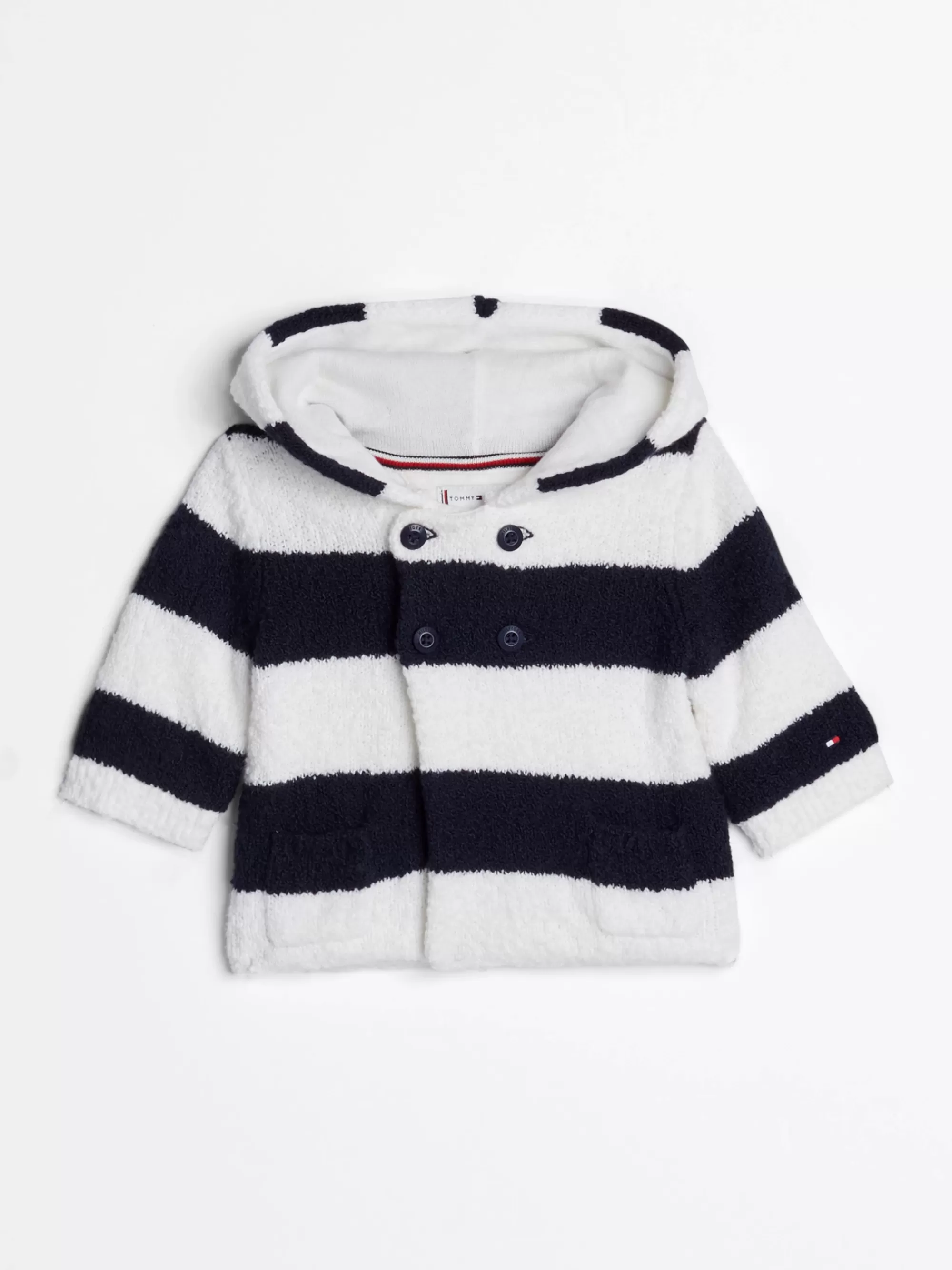 Meisjes | Jongens*Tommy Hilfiger Getextureerd Gebreide Hoodie Met Strepen DESERT SKY STRIPE