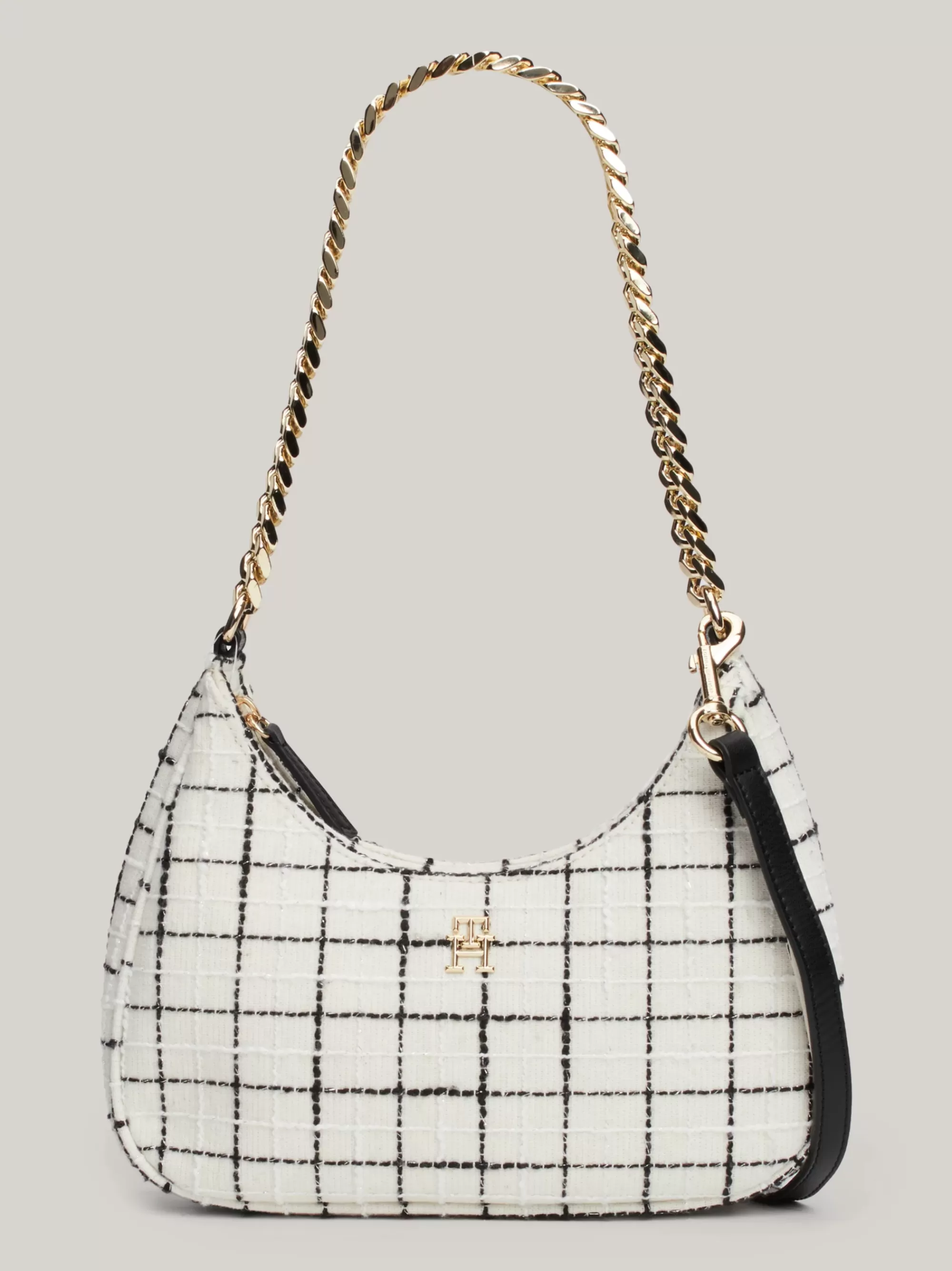 Schoudertassen*Tommy Hilfiger Getextureerde Bouclé-tas Met Ketting BOUCLE