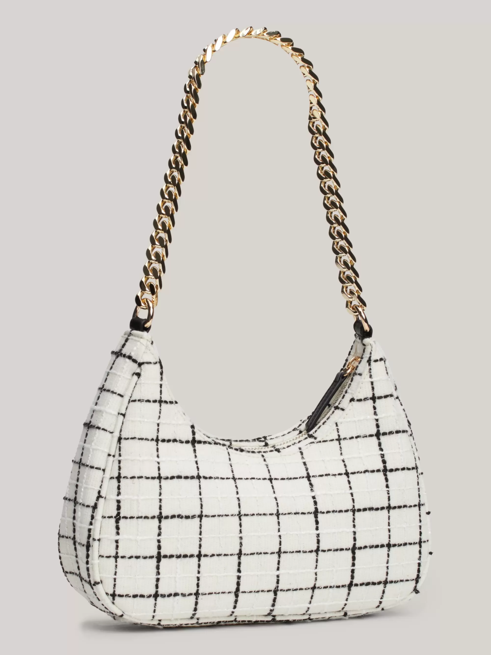 Schoudertassen*Tommy Hilfiger Getextureerde Bouclé-tas Met Ketting BOUCLE