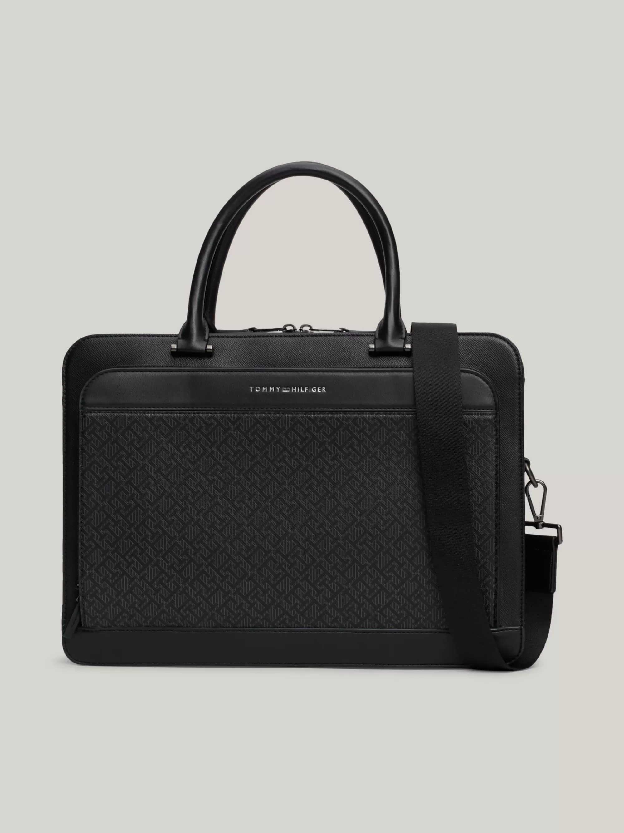 Aktetassen*Tommy Hilfiger Getextureerde Laptoptas Met TH- MONOGRAM