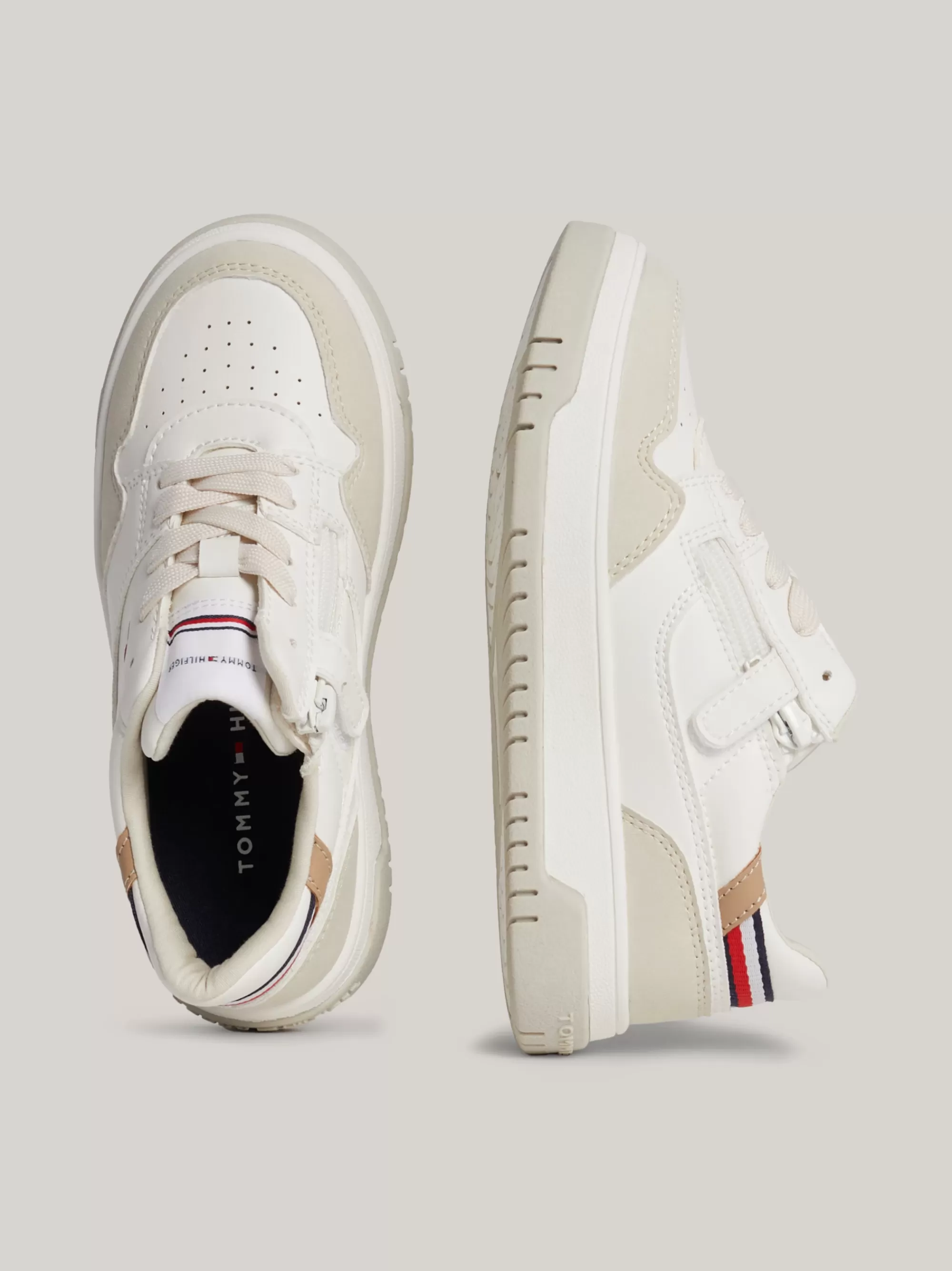 Schoenen & Accessoires*Tommy Hilfiger Getextureerde Sneaker Met Fijne Profielzool BEIGE/OFF WHITE