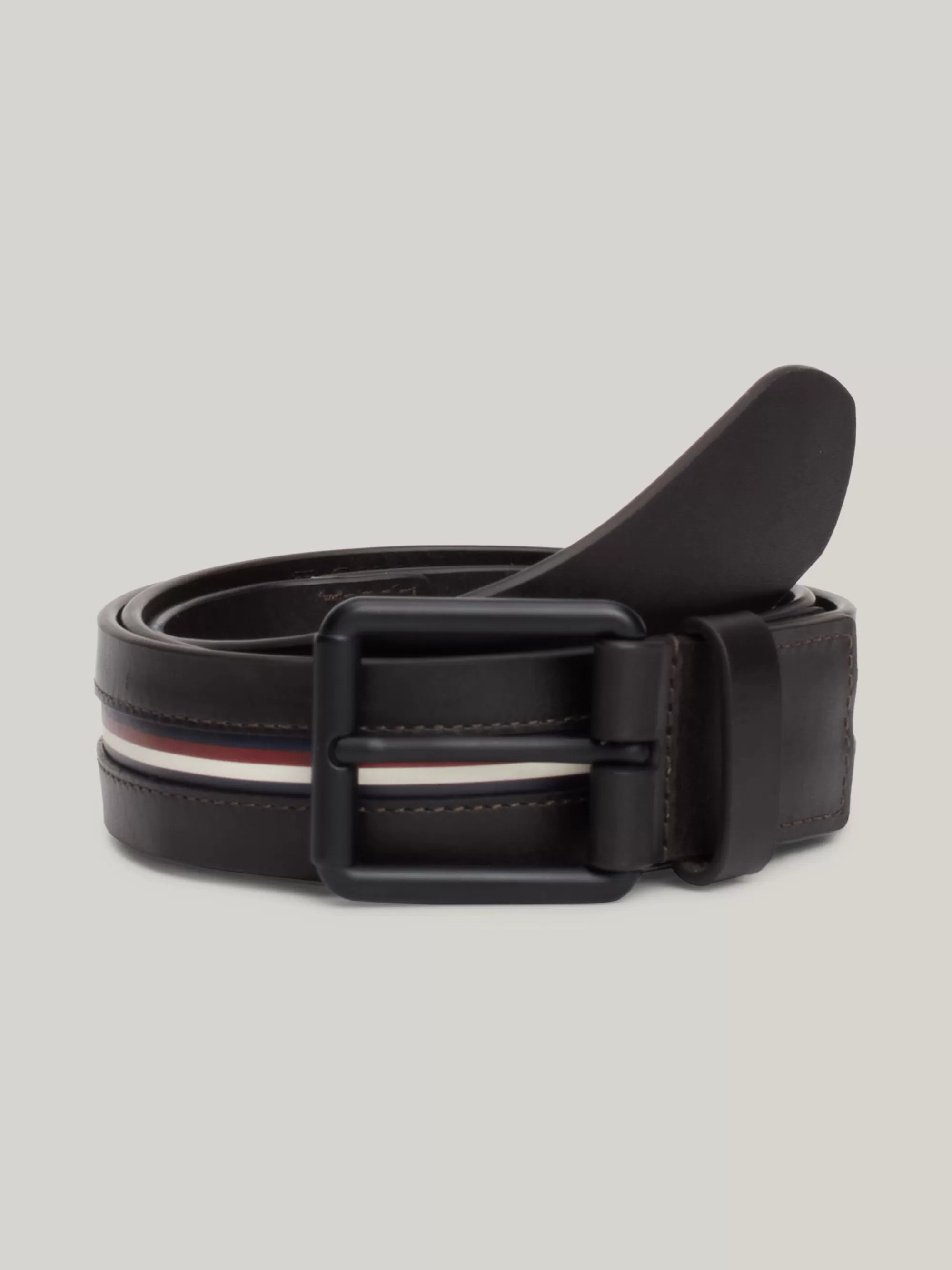 Riemen*Tommy Hilfiger Gevlochten Riem Met Geëmailleerde Vlag LEGACY BROWN
