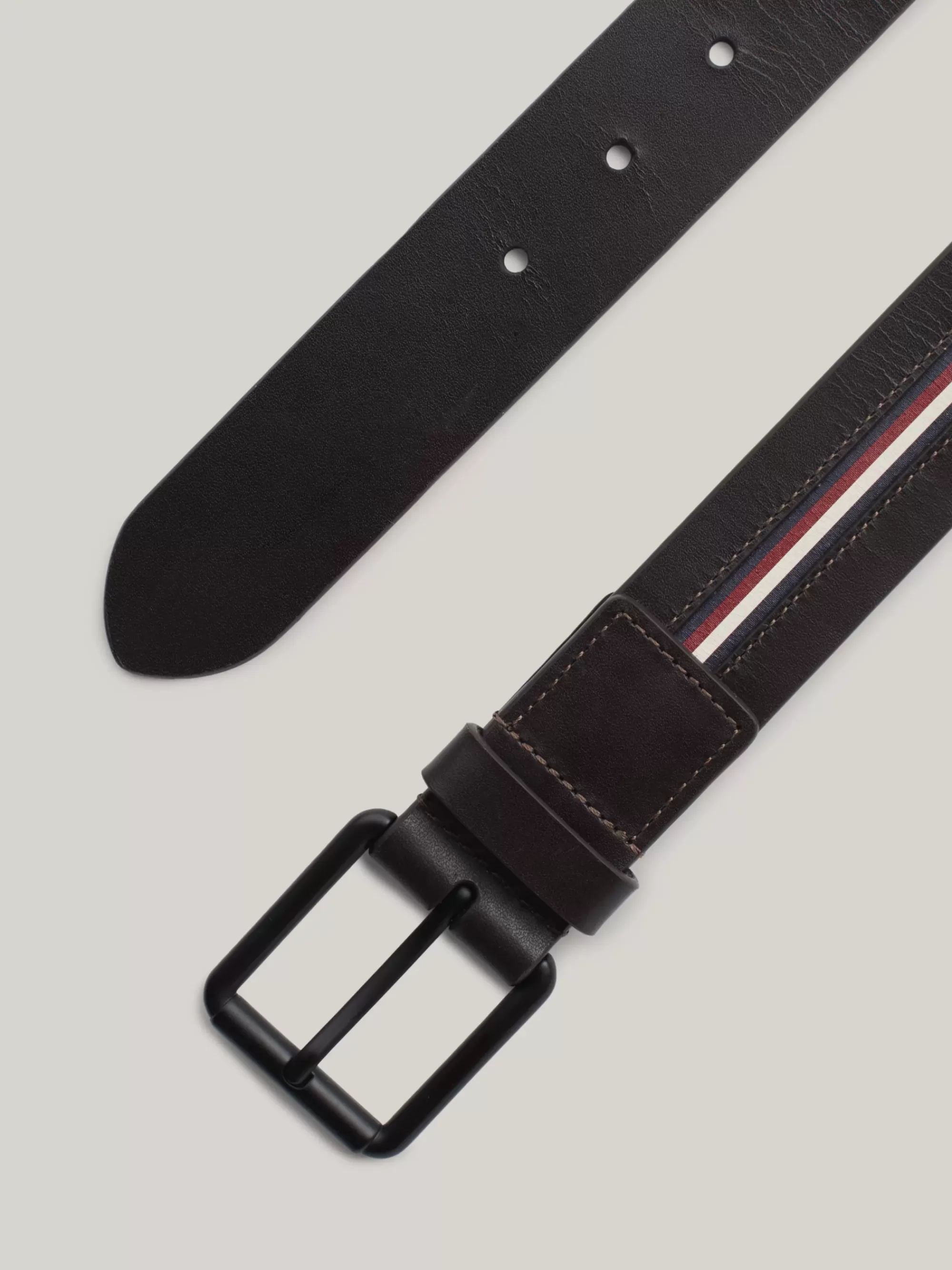 Riemen*Tommy Hilfiger Gevlochten Riem Met Geëmailleerde Vlag LEGACY BROWN