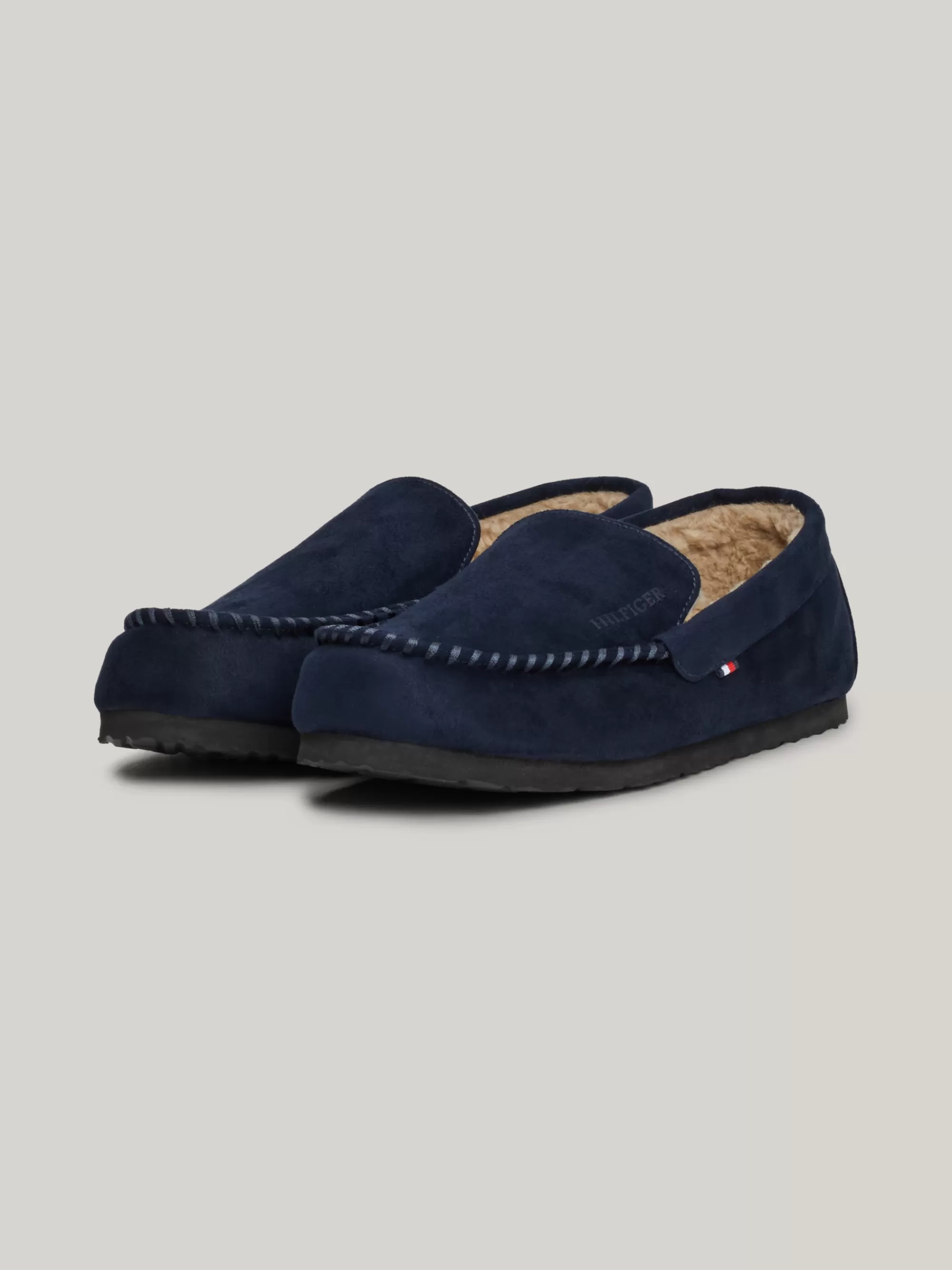 Instappers | Lage Schoenen*Tommy Hilfiger Gevoerde Pantoffel Met Reliëflogo DESERT SKY