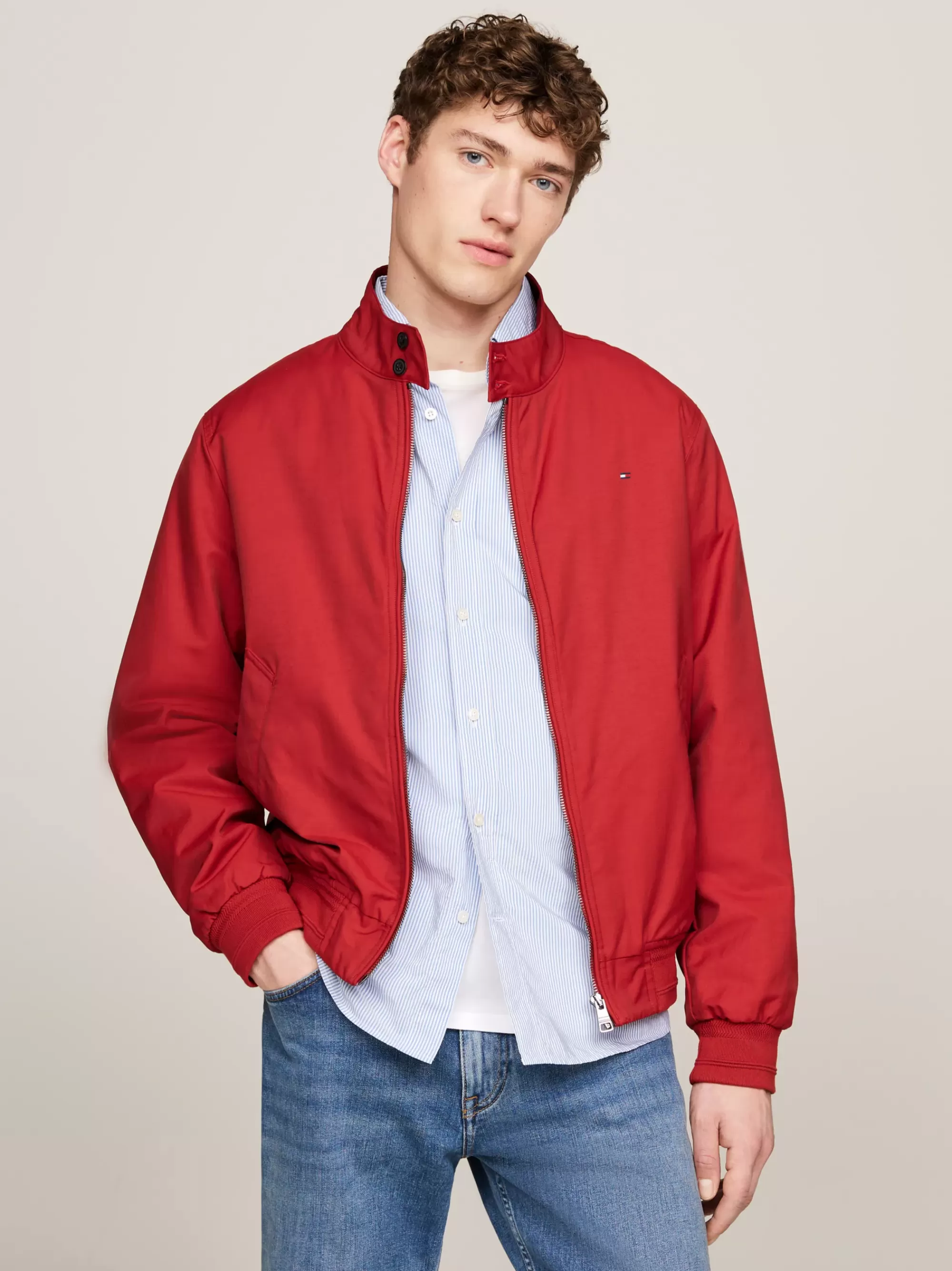 Jassen & Jacks | Bomberjacks*Tommy Hilfiger Gewatteerd Harrington-jack Met TH Warm DARK MAGMA
