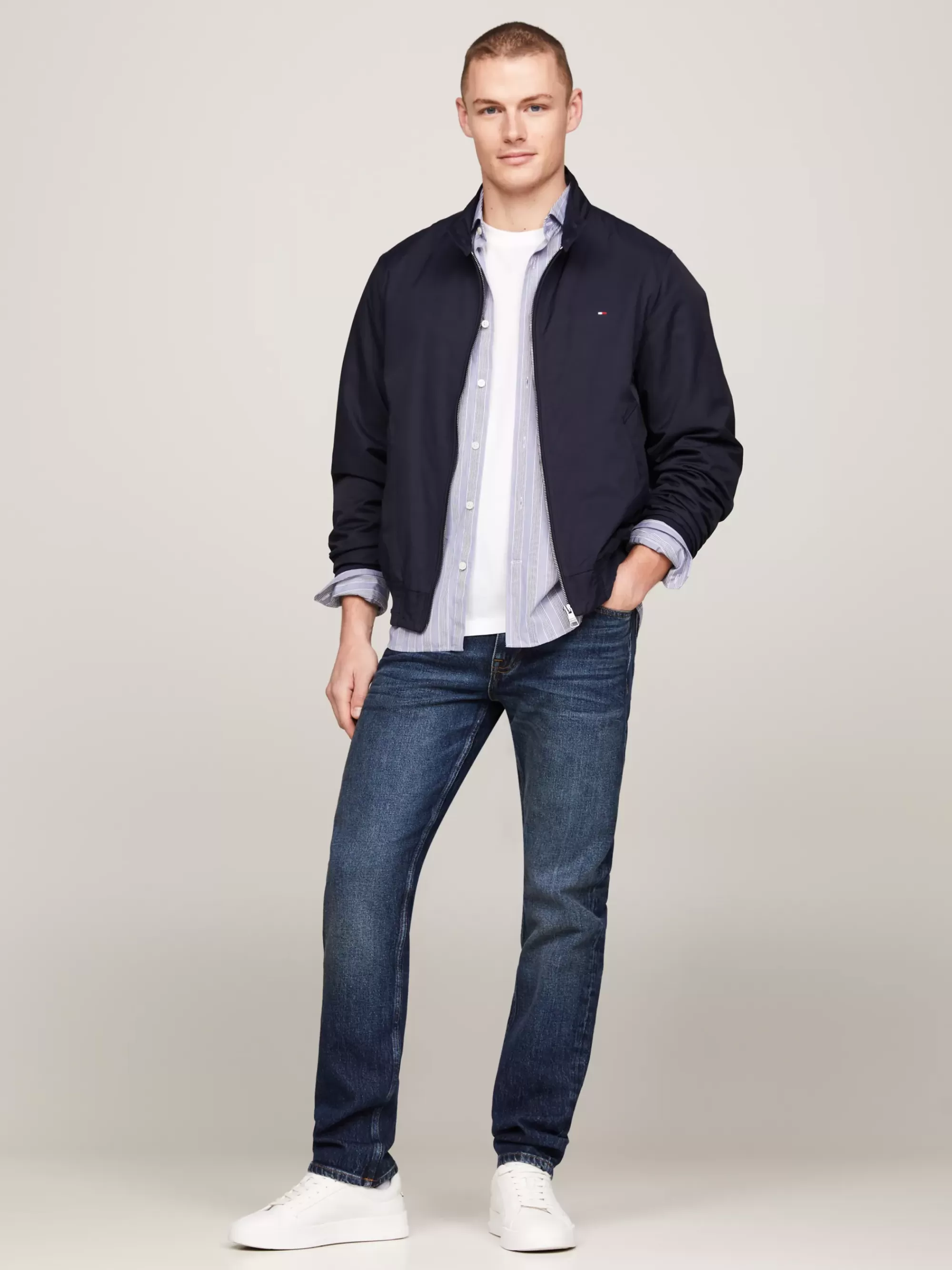 Jassen & Jacks | Bomberjacks*Tommy Hilfiger Gewatteerd Harrington-jack Met TH Warm DESERT SKY