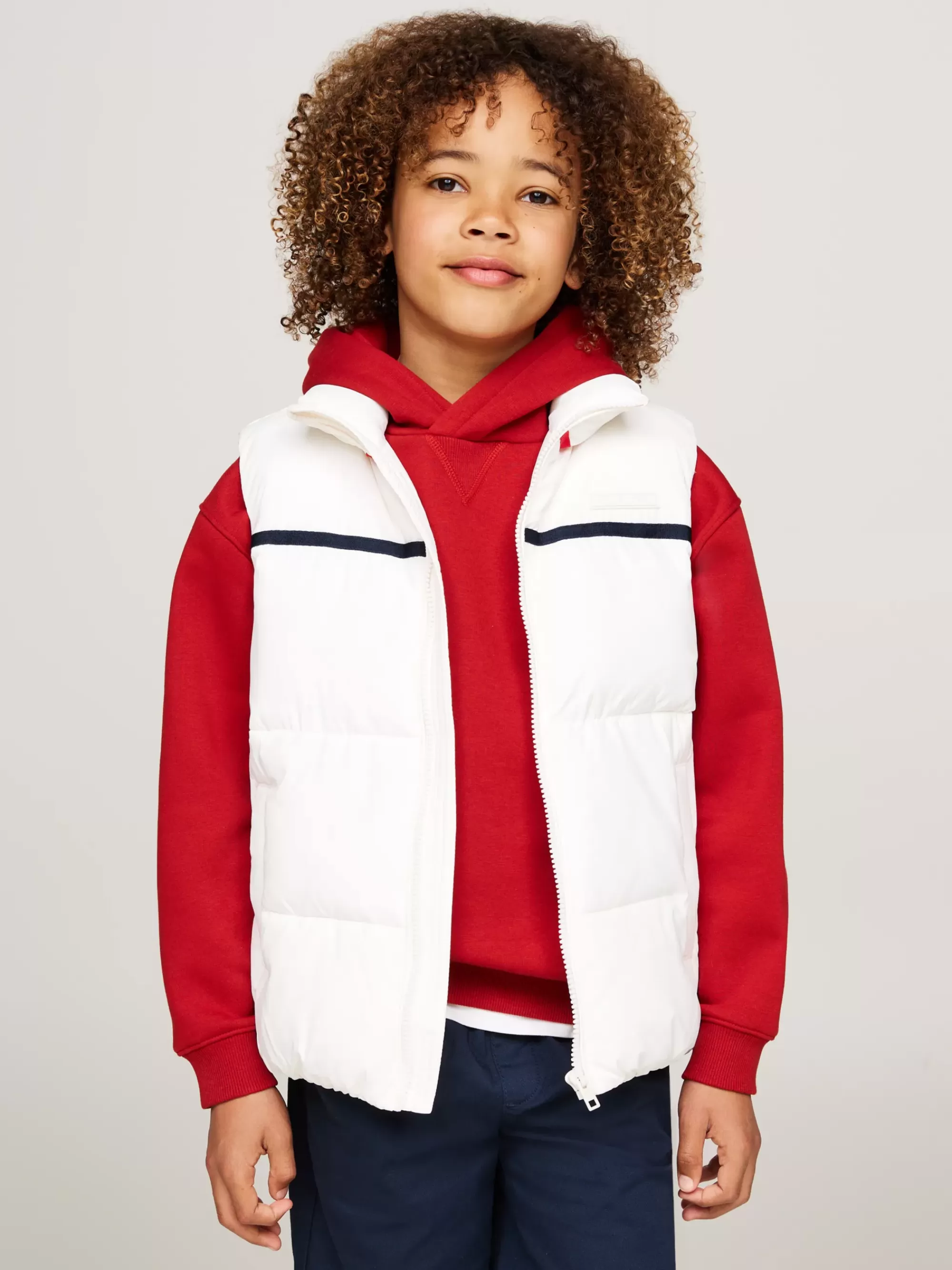 Jassen & Jacks | Jassen*Tommy Hilfiger Gewatteerde Bodywarmer Met Signature-streep ANCIENT WHITE
