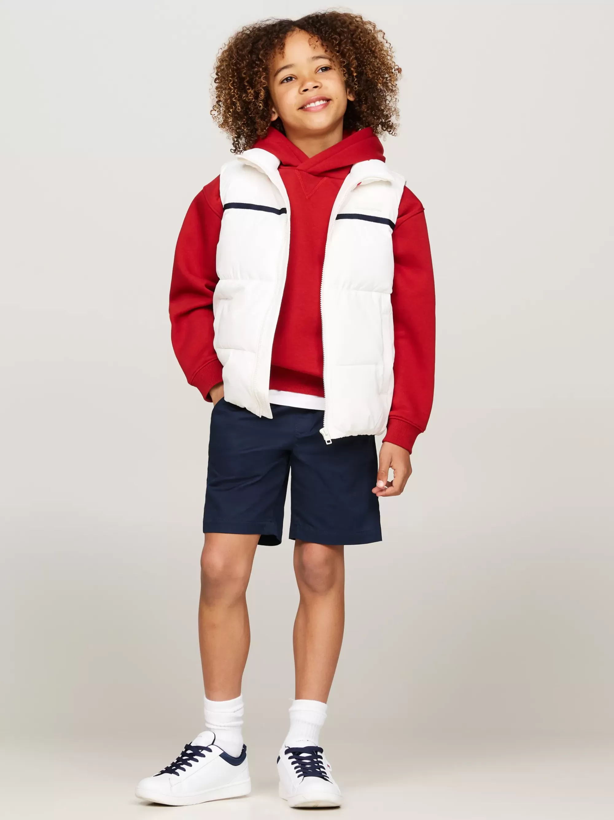 Jassen & Jacks | Jassen*Tommy Hilfiger Gewatteerde Bodywarmer Met Signature-streep ANCIENT WHITE