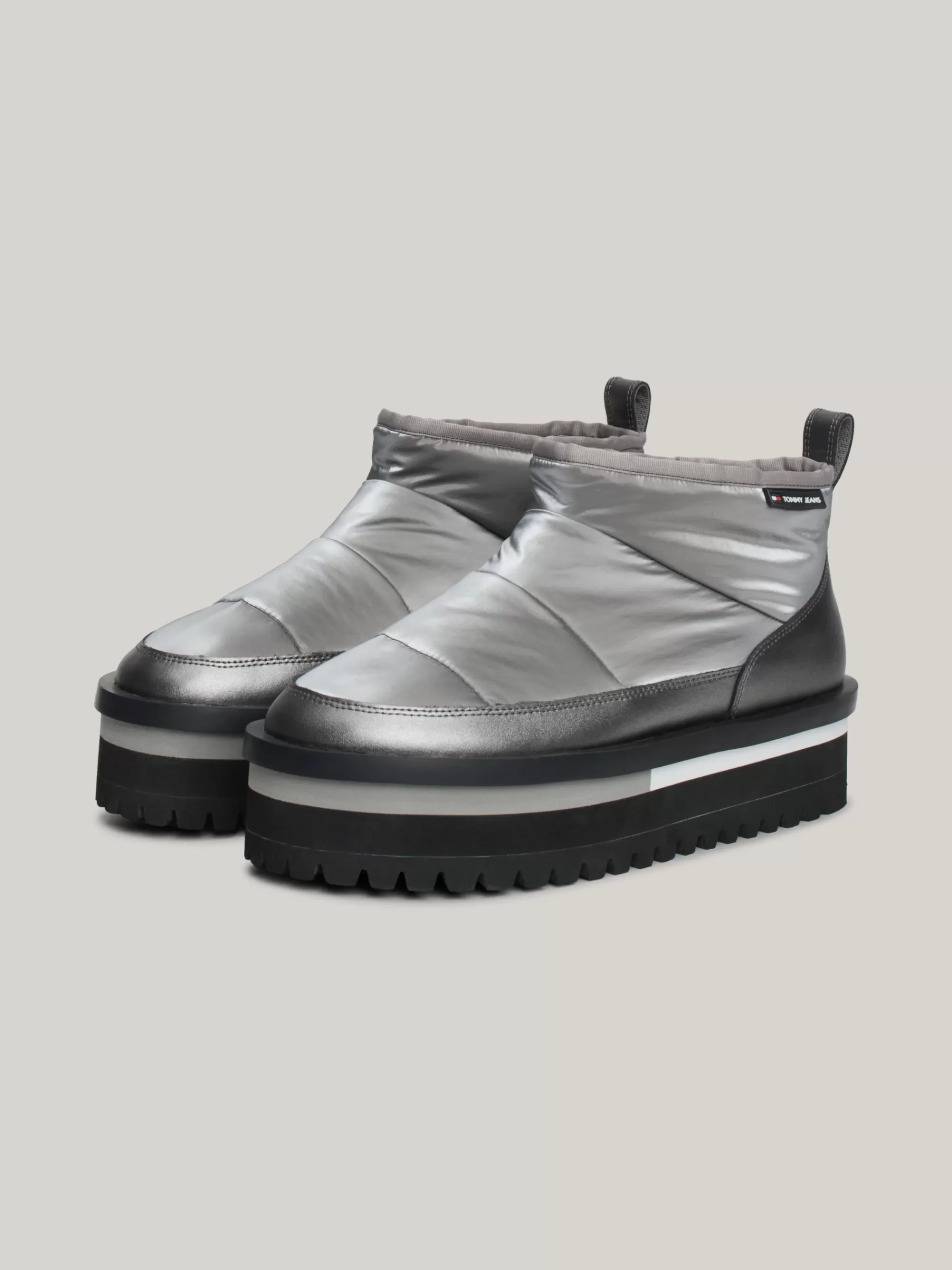 Enkellaarzen | Laarzen & Enkellaarzen*Tommy Hilfiger Gewatteerde Enkelboot Met Plateauzool WARM STONE