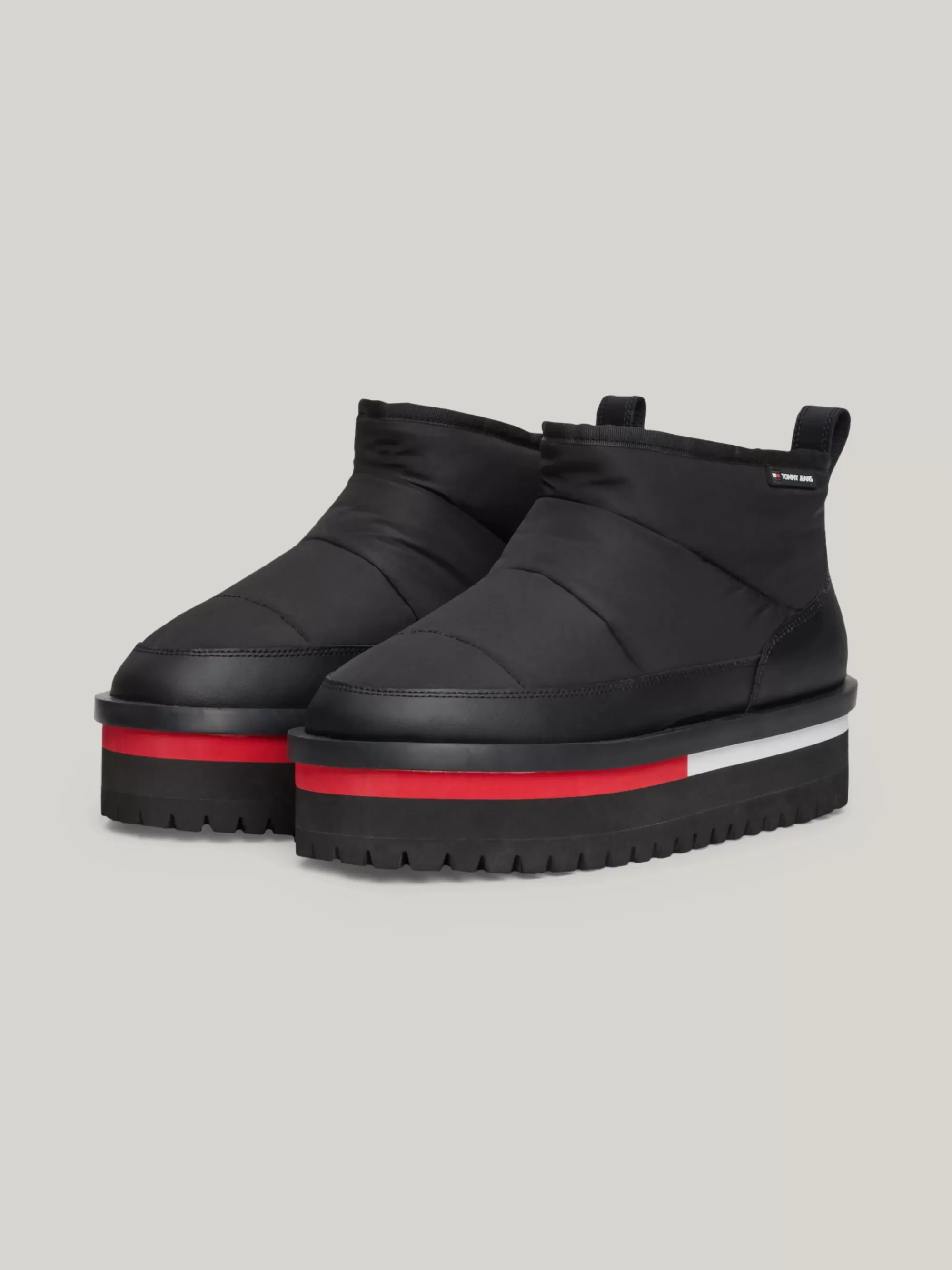Enkellaarzen | Laarzen & Enkellaarzen*Tommy Hilfiger Gewatteerde Enkelboot Met Plateauzool BLACK
