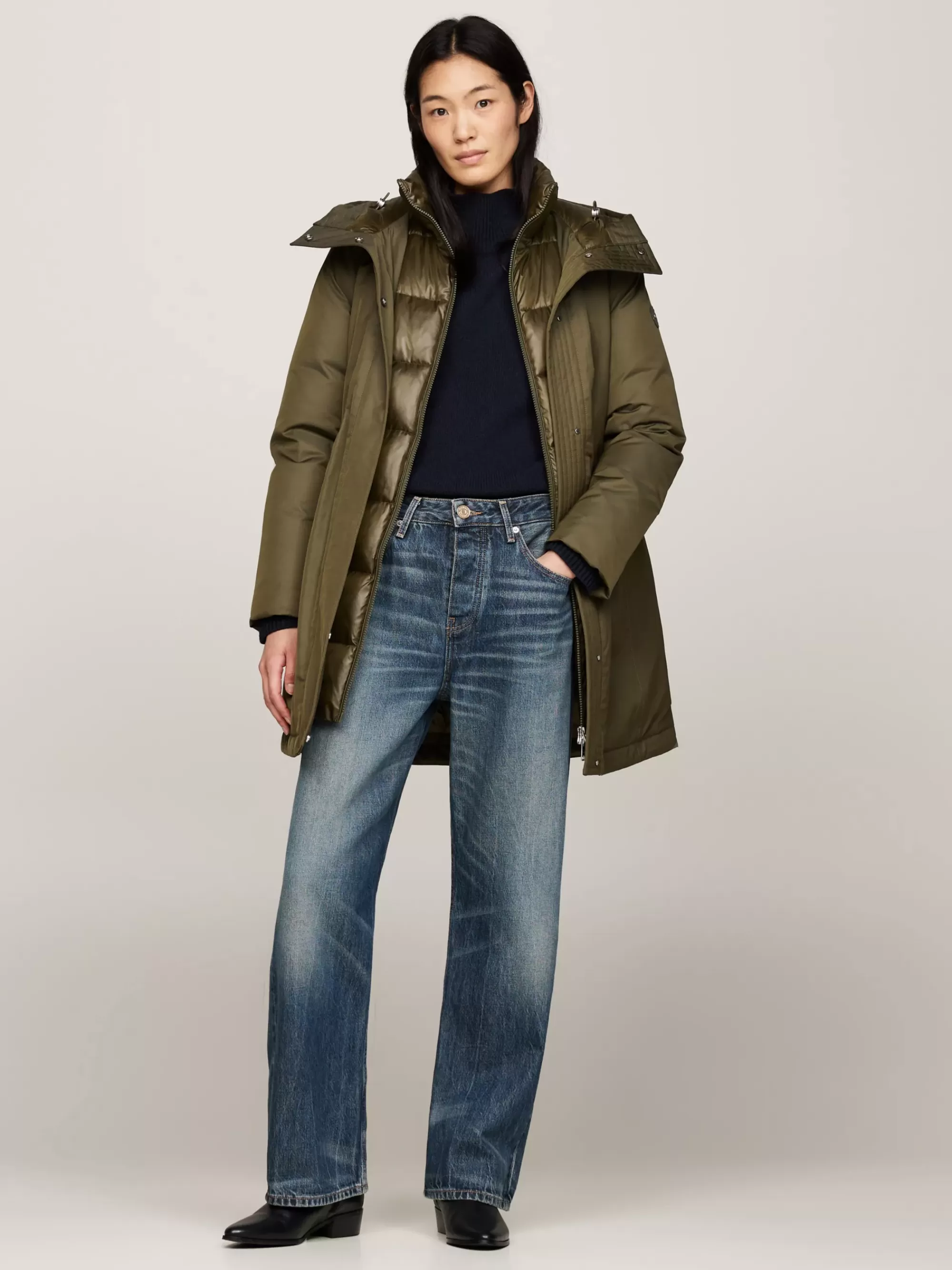 Jassen & Jacks*Tommy Hilfiger Gewatteerde Parka Met Capuchon ARMY GREEN