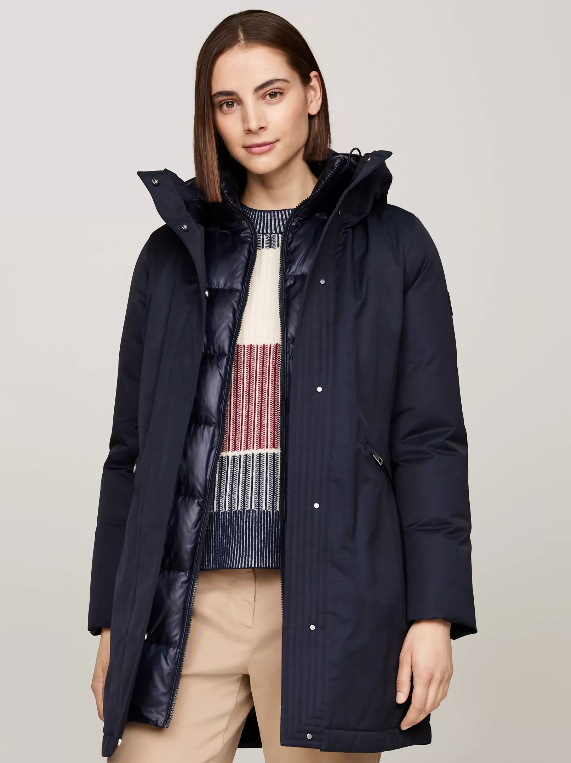 Jassen & Jacks*Tommy Hilfiger Gewatteerde Parka Met Capuchon DESERT SKY