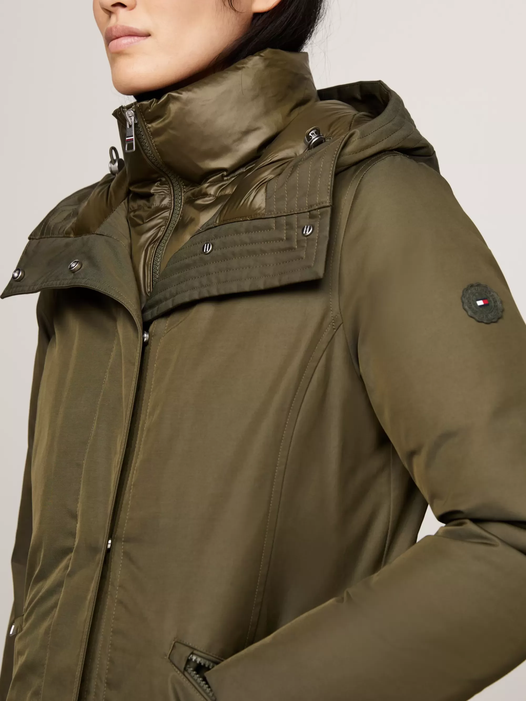 Jassen & Jacks*Tommy Hilfiger Gewatteerde Parka Met Capuchon ARMY GREEN