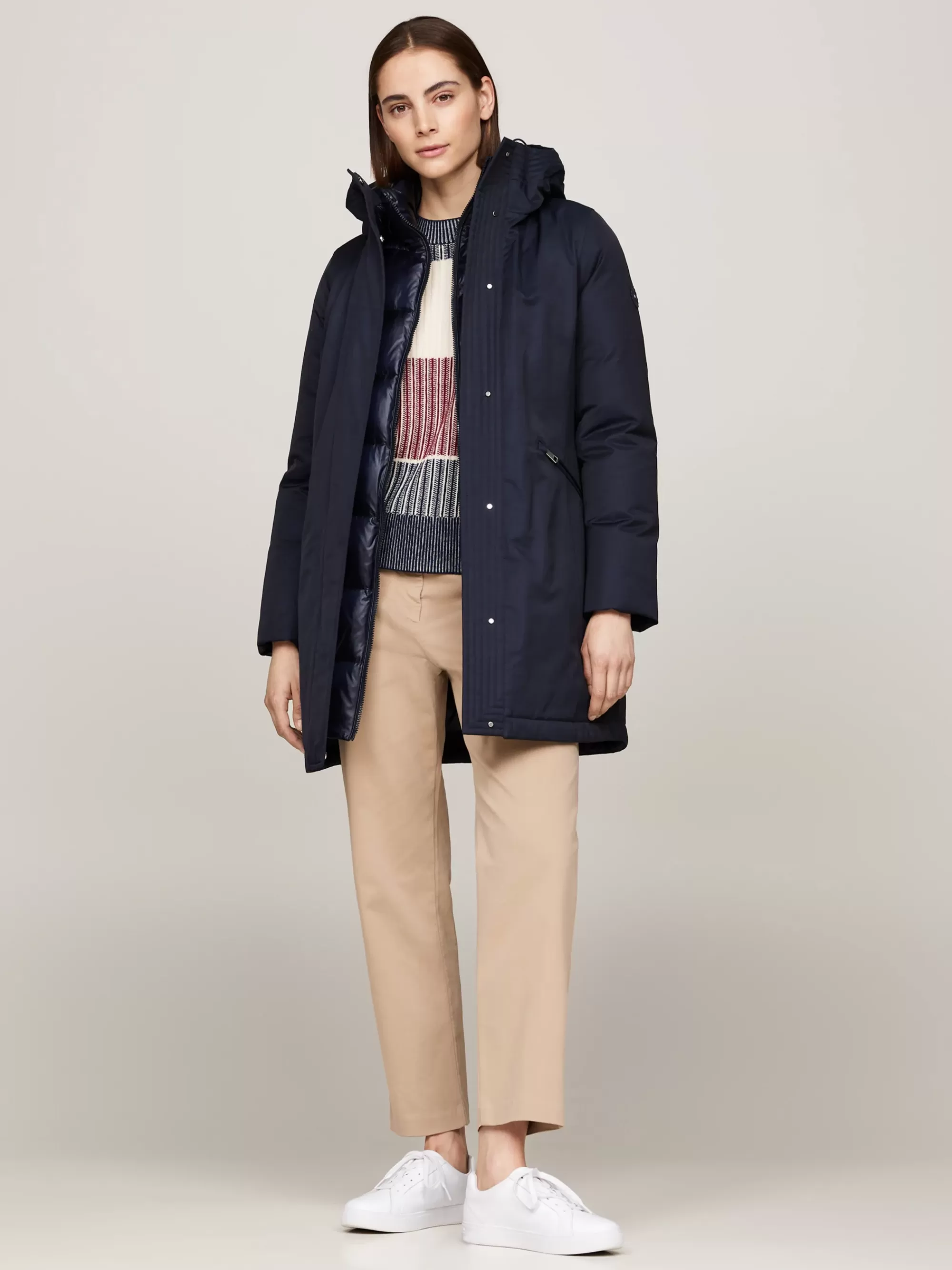 Jassen & Jacks*Tommy Hilfiger Gewatteerde Parka Met Capuchon DESERT SKY
