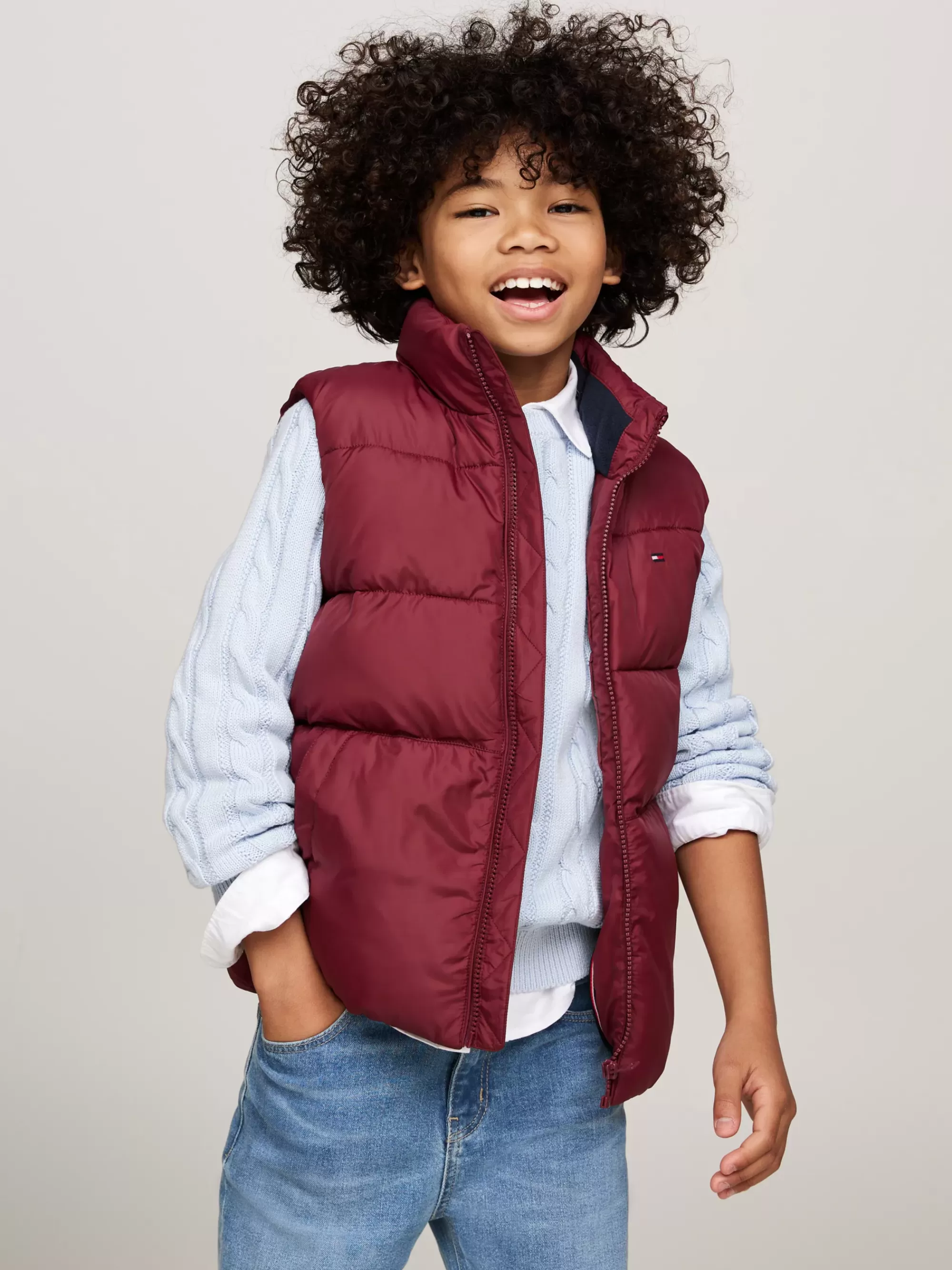Jassen*Tommy Hilfiger Gewatteerde Relaxed Fit Bodywarmer DEEP ROUGE