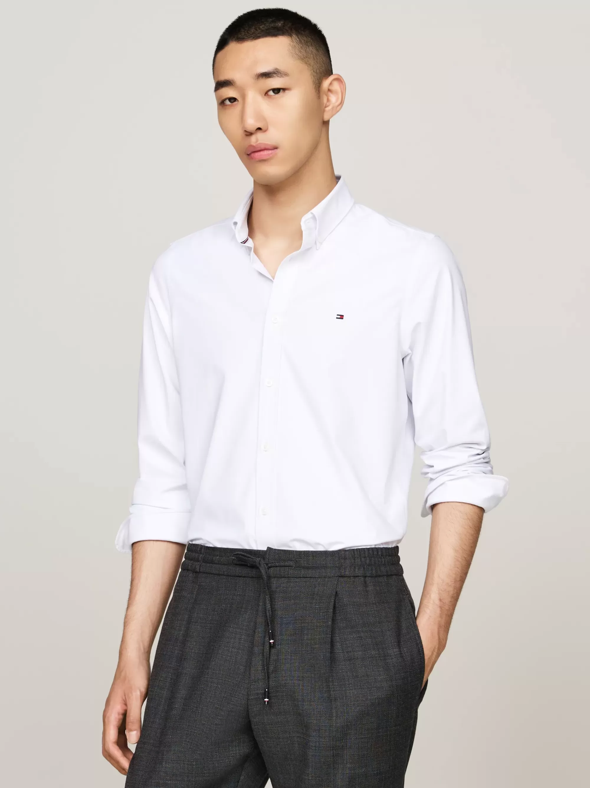 Overhemden*Tommy Hilfiger Geweven Slim Fit Overhemd TH OPTIC WHITE