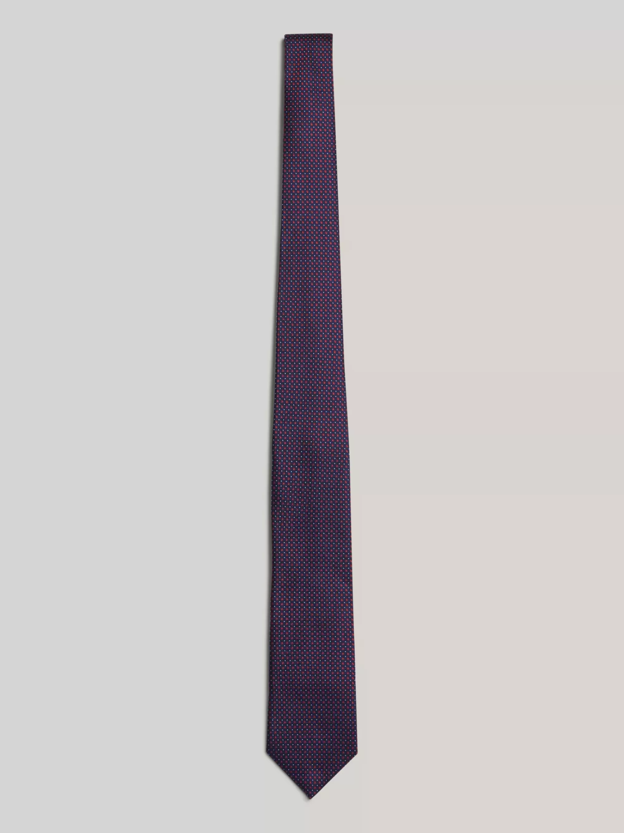 Stropdassen & Pochetten*Tommy Hilfiger Geweven Zijden Das Met Geometrische Stippen DESERT SKY/RED