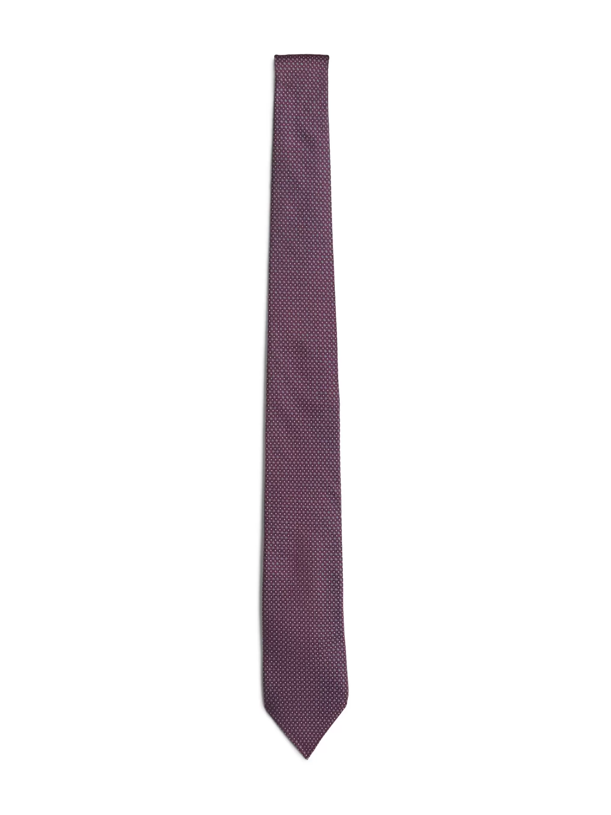 Stropdassen & Pochetten*Tommy Hilfiger Geweven Zijden Das Met Geometrische Stippen DEEP ROUGE / GREY