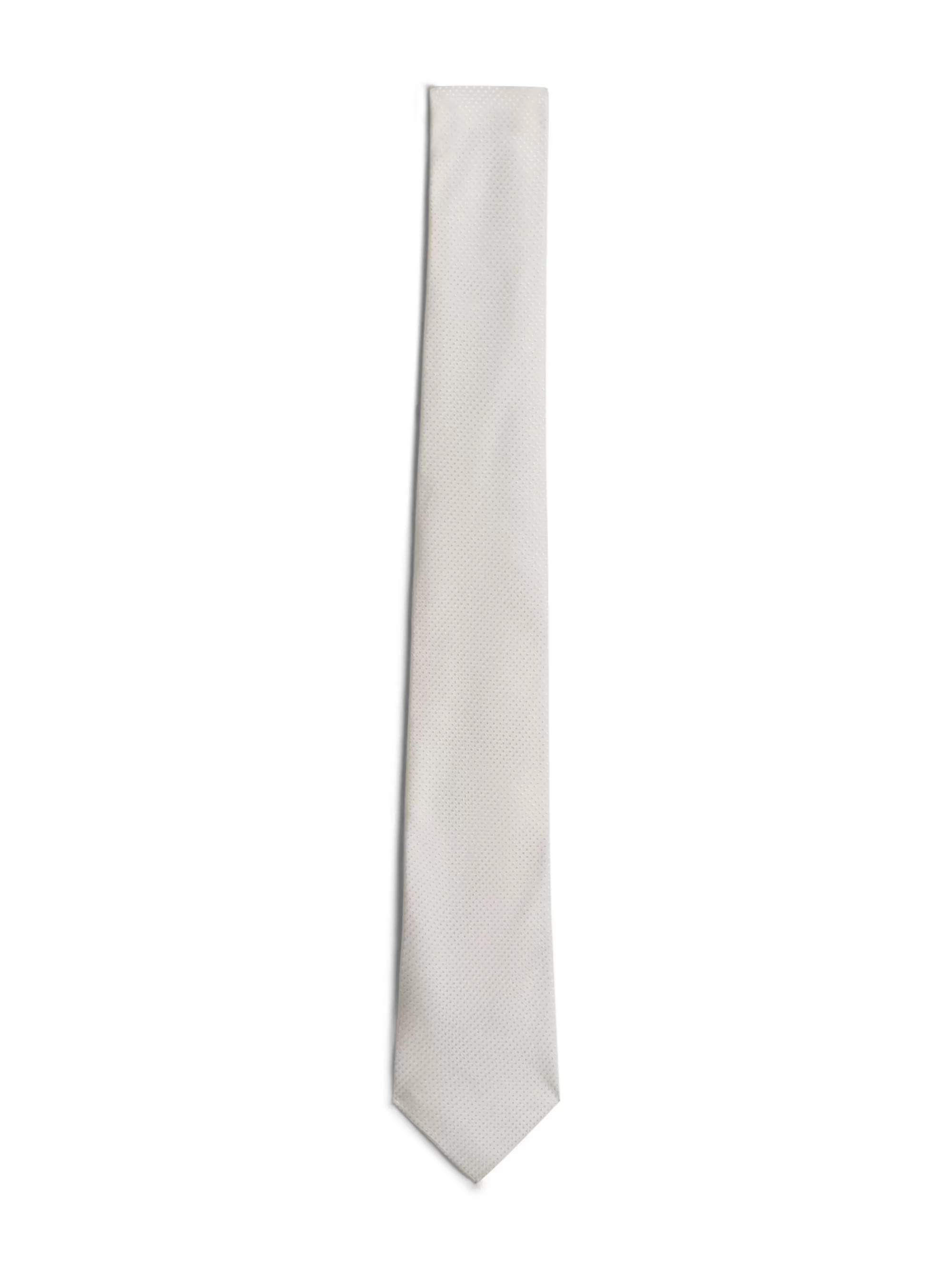 Stropdassen & Pochetten*Tommy Hilfiger Geweven Zijden Das Met Microstippen IVORY / WHITE