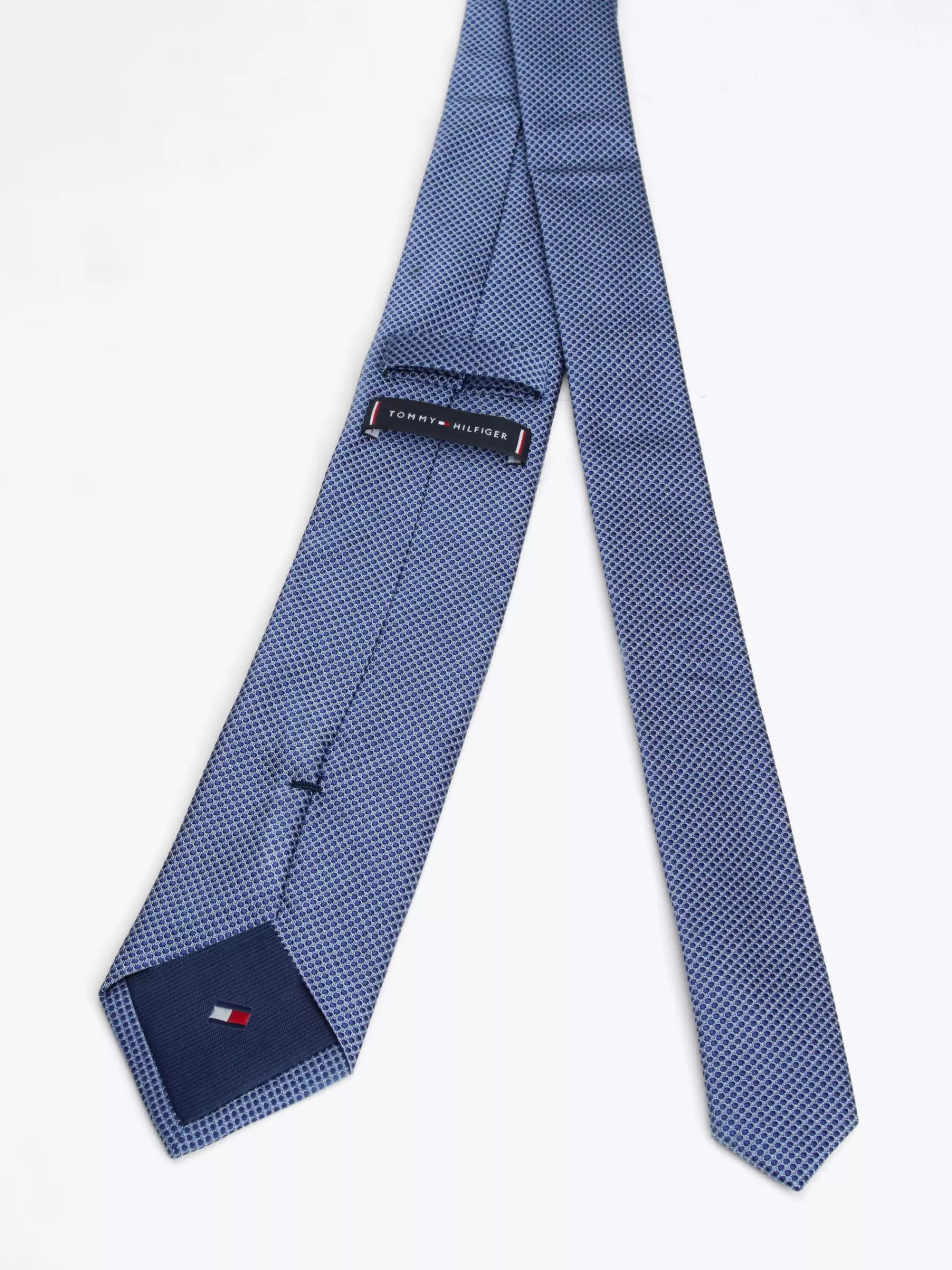 Stropdassen & Pochetten*Tommy Hilfiger Geweven Zijden Das Met Microstippen LIGHT BLUE / DESERT SKY