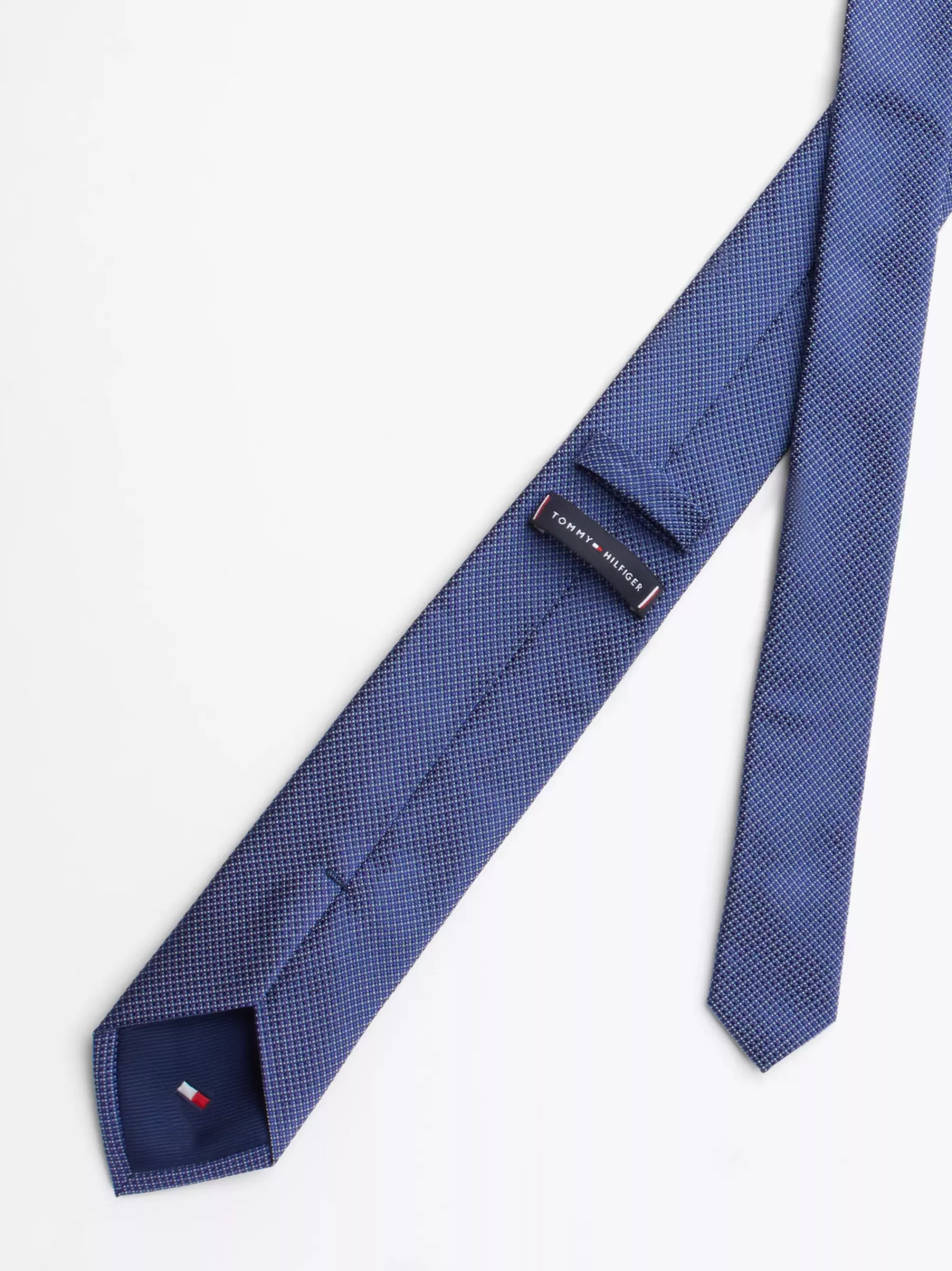 Stropdassen & Pochetten*Tommy Hilfiger Geweven Zijden Das Met Microstippen DEEP INDIGO / DESERT SKY