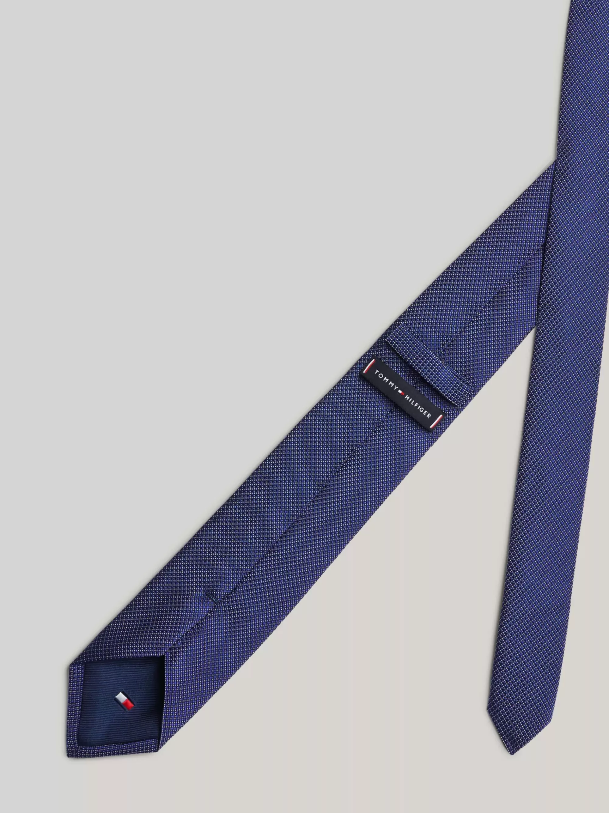 Stropdassen & Pochetten*Tommy Hilfiger Geweven Zijden Das Met Microstippen DESERT SKY / LIGHT BLUE