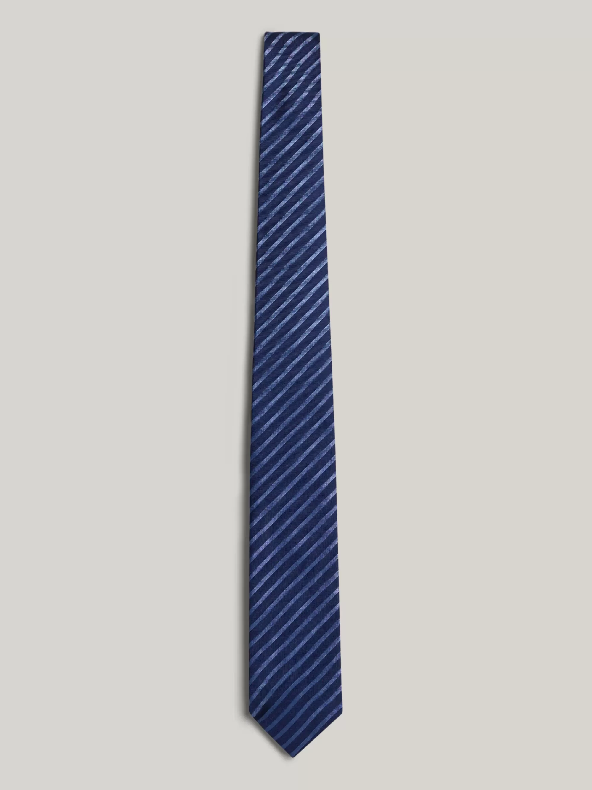 Stropdassen & Pochetten*Tommy Hilfiger Geweven Zijden Das Met Strepen LIGHT BLUE / DESERT SKY STRIPE