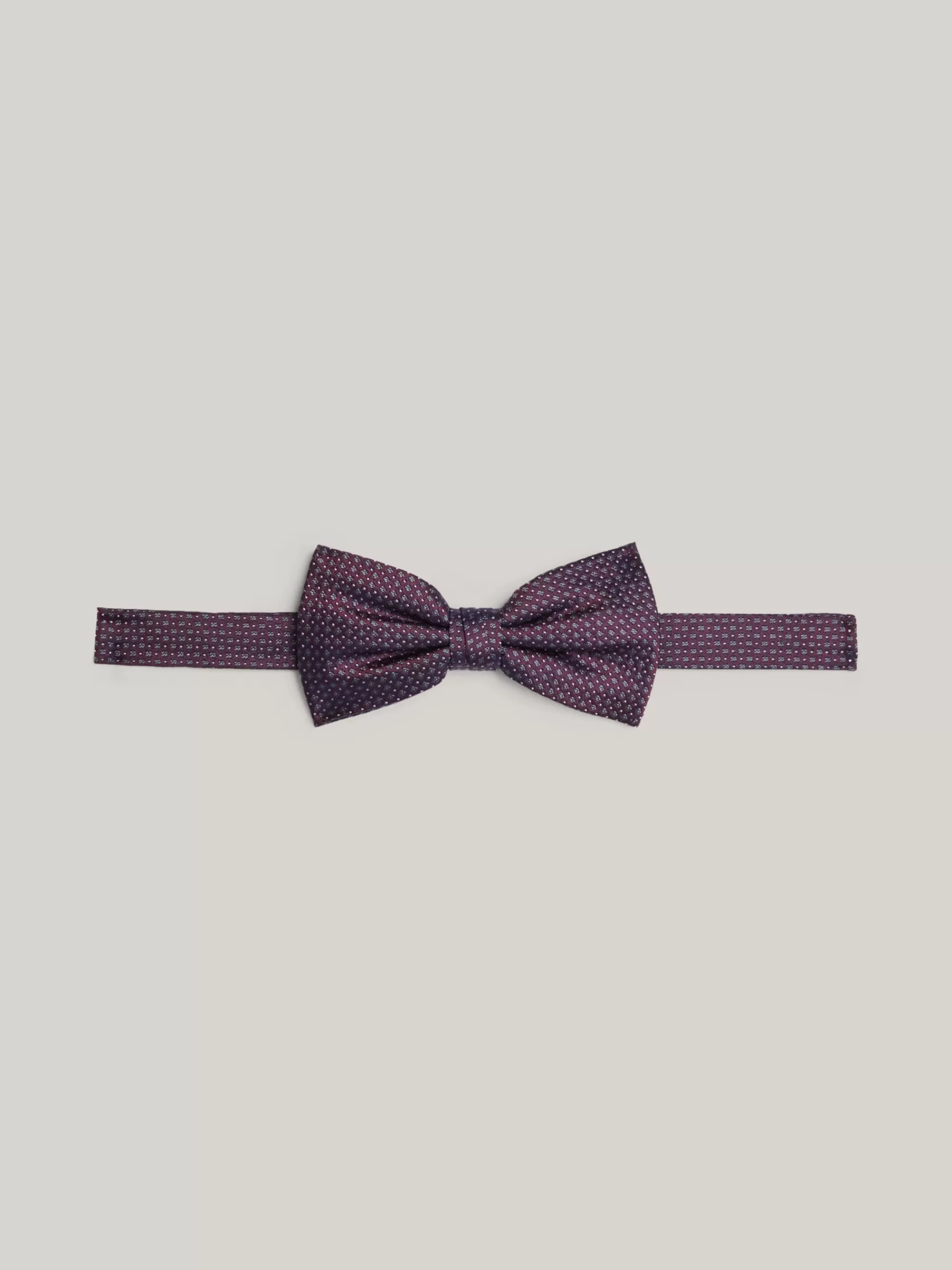 Stropdassen & Pochetten*Tommy Hilfiger Geweven Zijden Vlinderdas Met Microstippen DEEP ROUGE / GREY