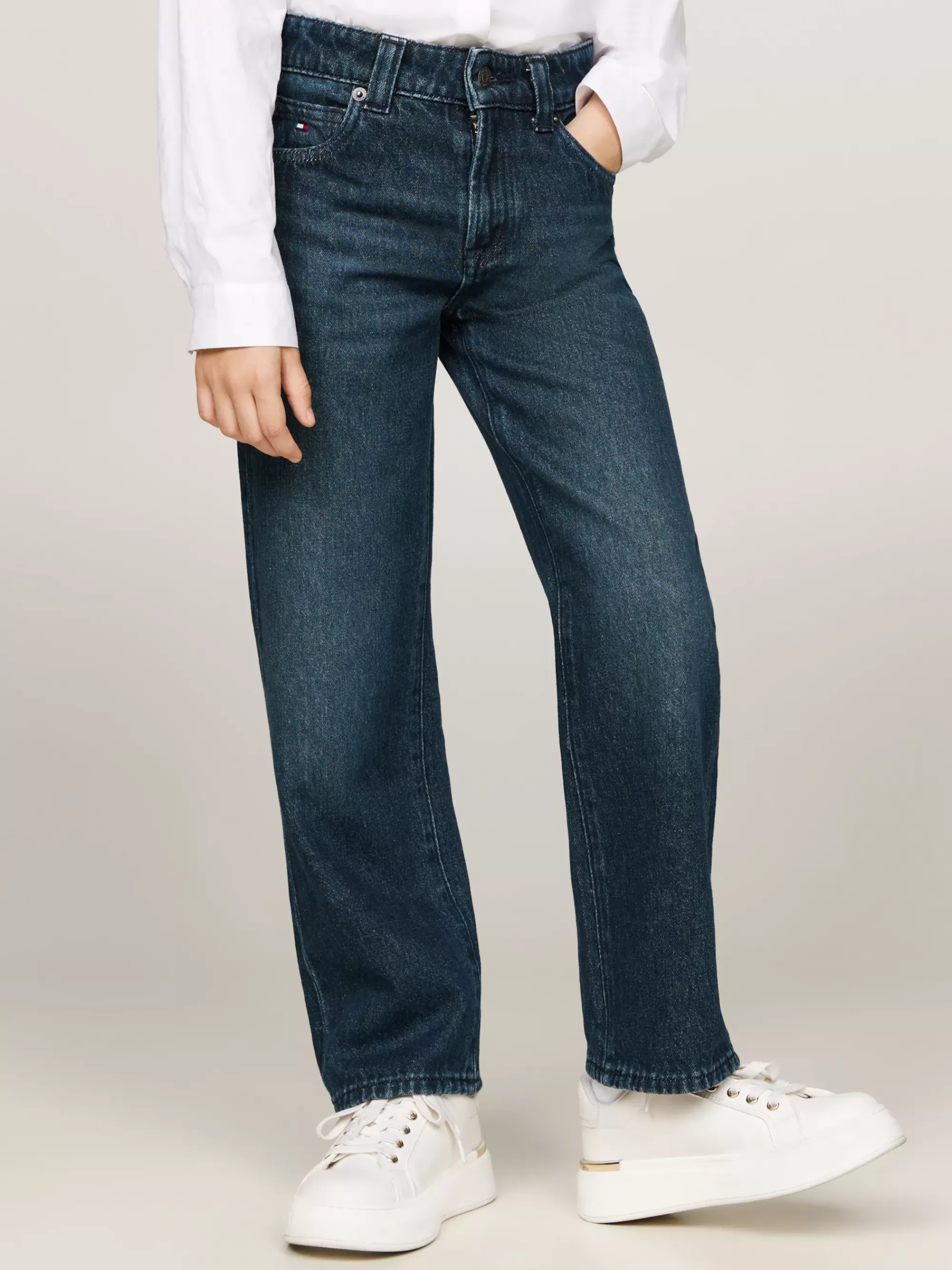 Jeans*Tommy Hilfiger Girlfriend Straight Jeans Met -wassing GREENCAST