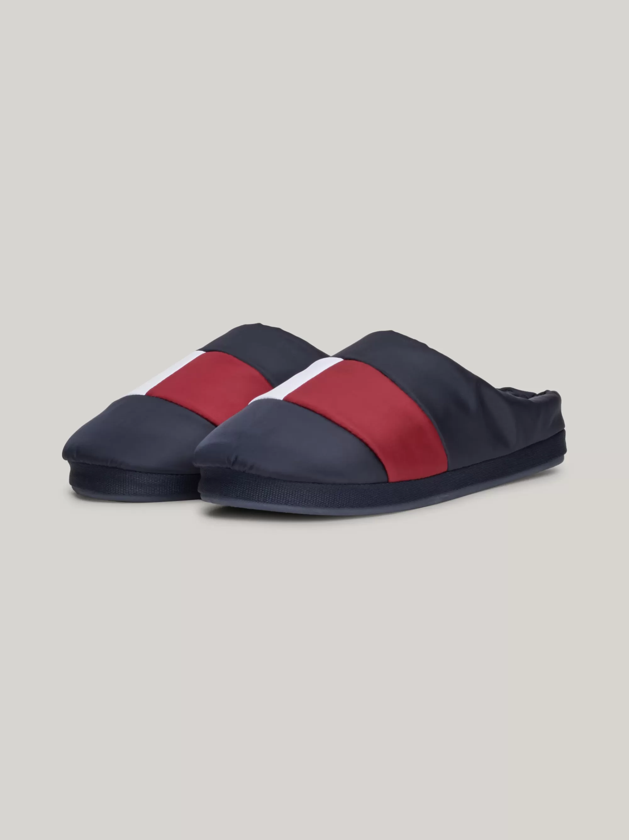 Lage Schoenen*Tommy Hilfiger Gladde Colour-blocked Pantoffel DESERT SKY