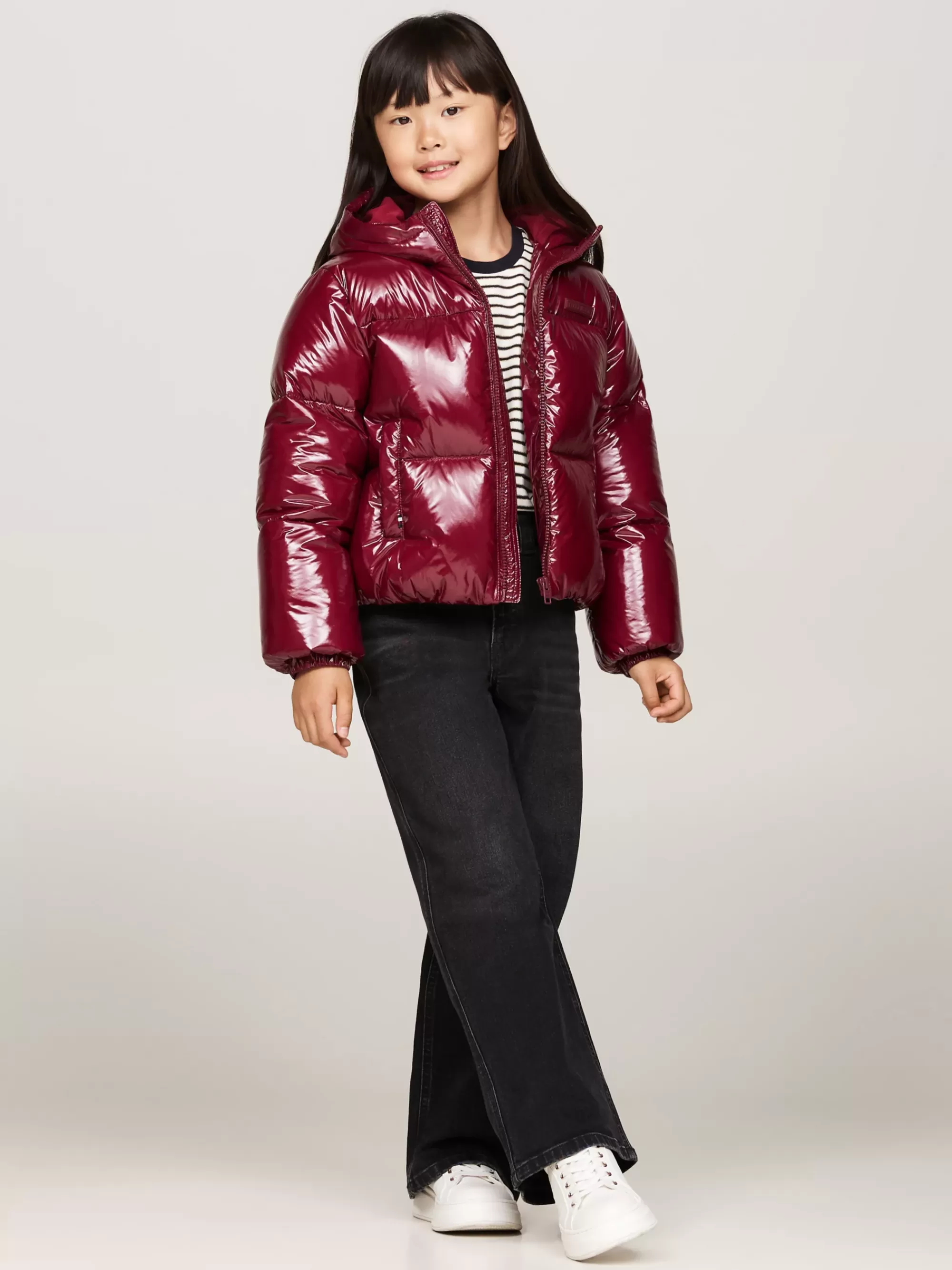 Jassen & Jacks*Tommy Hilfiger Glanzend Relaxed Fit Pufferjack DEEP ROUGE