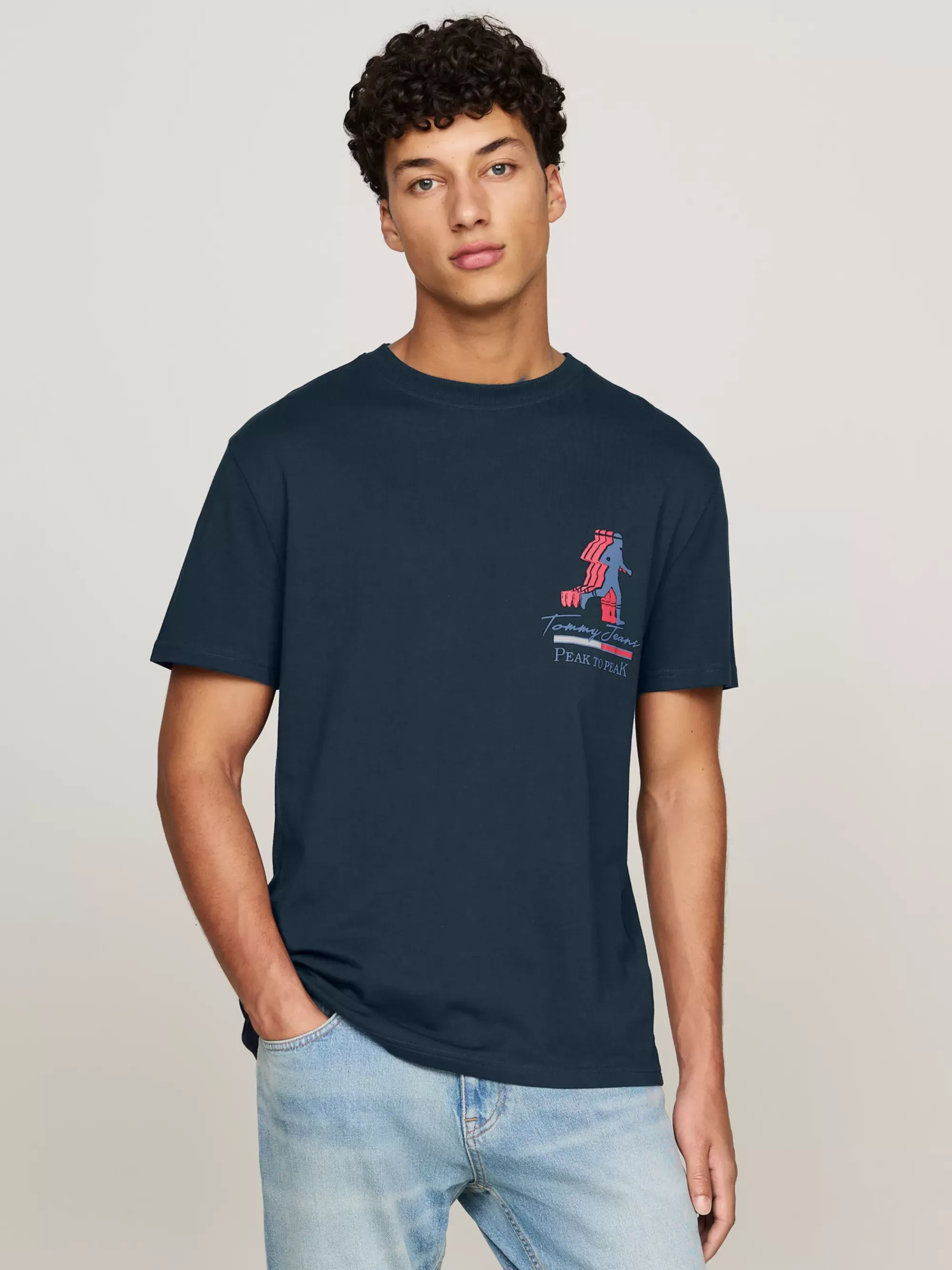 T-Shirts*Tommy Hilfiger Graphic T-shirt Met Slogan Op De Achterkant DARK NIGHT NAVY