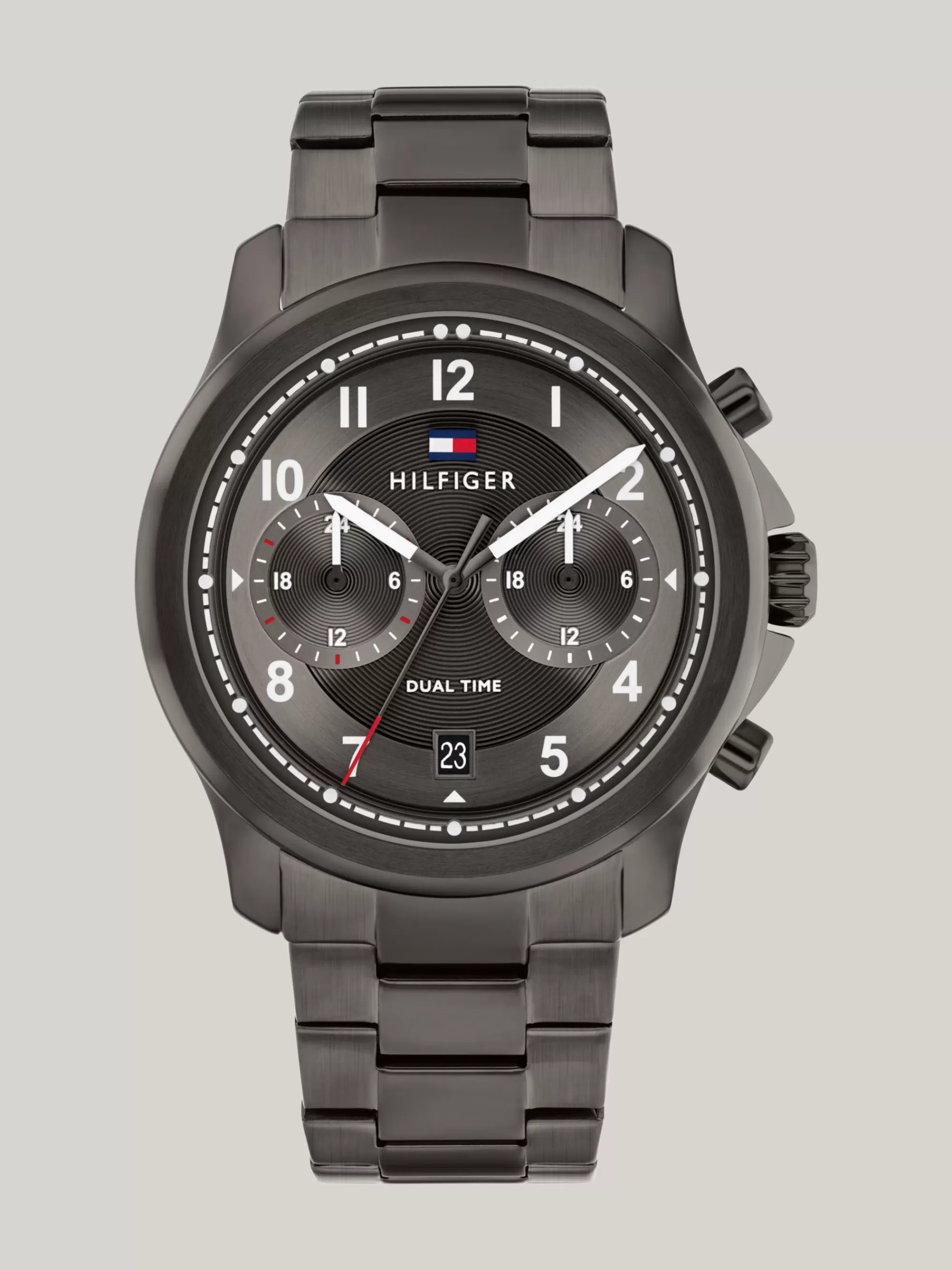 Horloges*Tommy Hilfiger Grijs Metalen Horloge Met Grijze Wijzerplaat GREY
