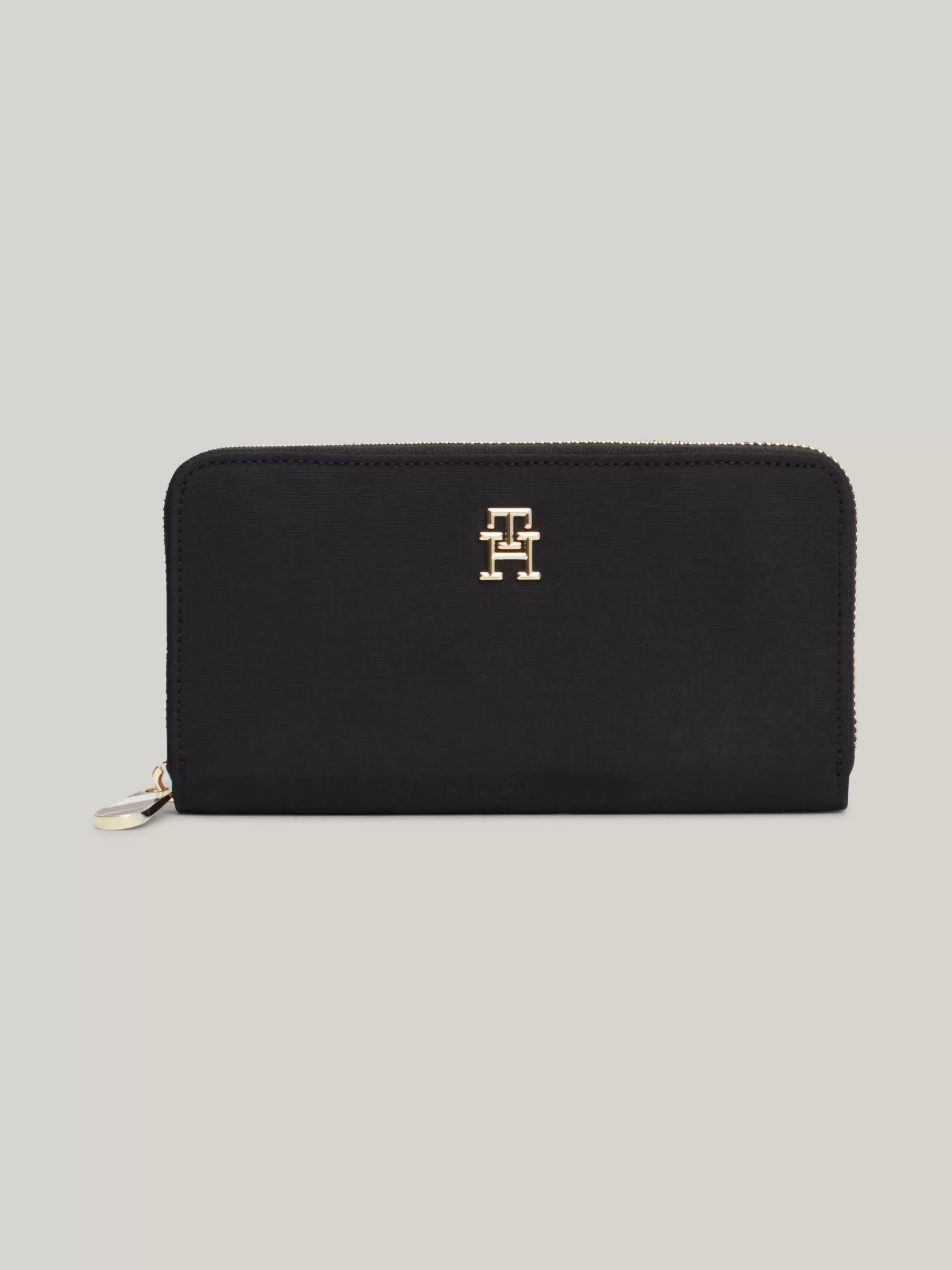 Portemonnees & Sleutelhangers*Tommy Hilfiger Grote Portemonnee Met Rits En TH-monogram BLACK